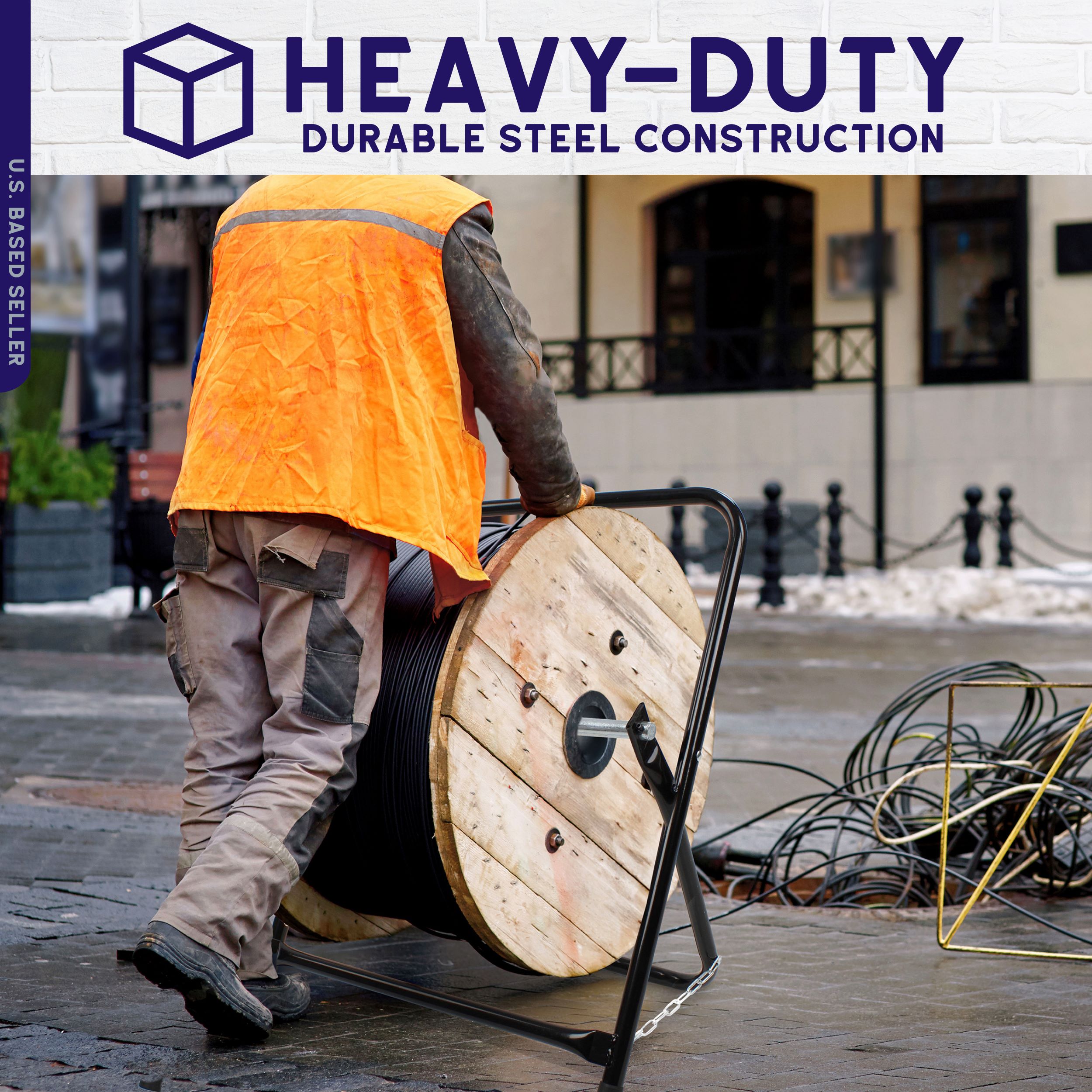 BISupply Wire Spool Rack Cable Caddy Wire Spool Dispenser Bulk Cable