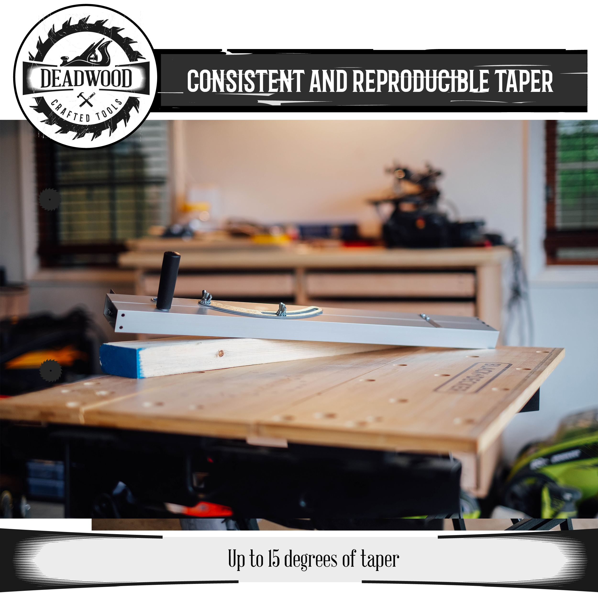 DCT Wood Taper Gauge Jig Tool Kit Set Tapering (Angle Cutting) Table