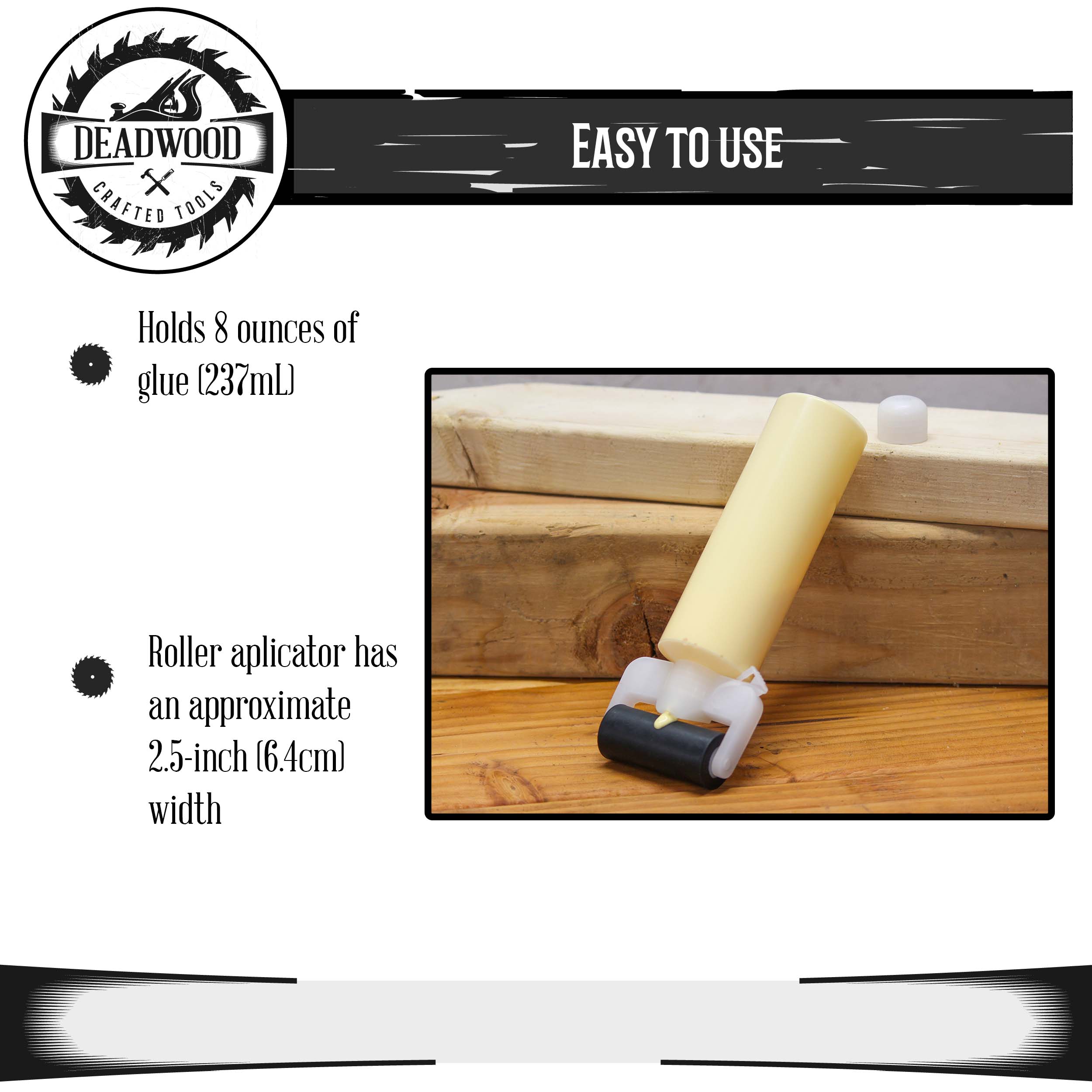 DCT Wood Glue Roller Applicator Bottle 8 oz Wood Glue Bottle with