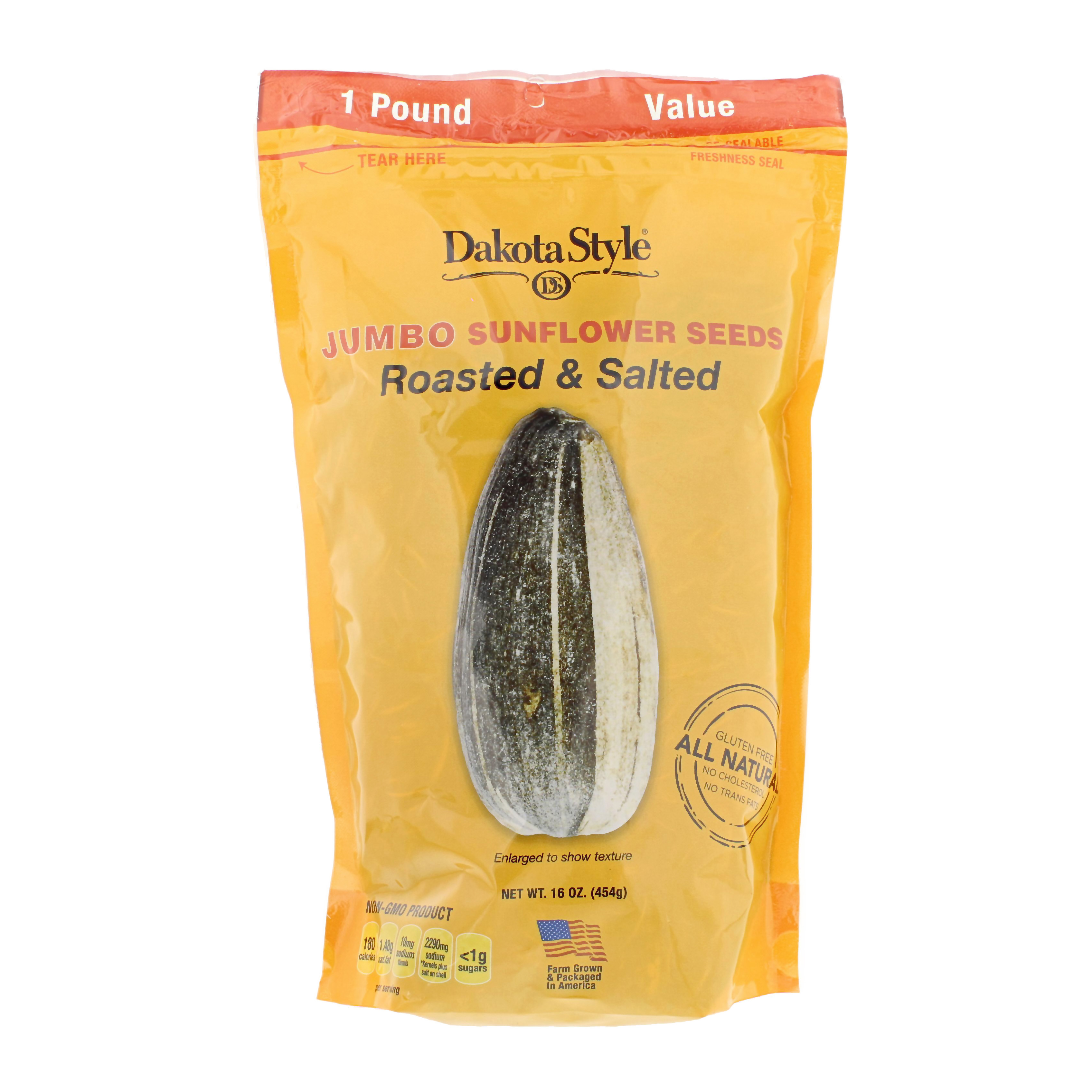 Dakota Style Jumbo InShell Sunflower Seeds, Original, 16 Ounce (Pack