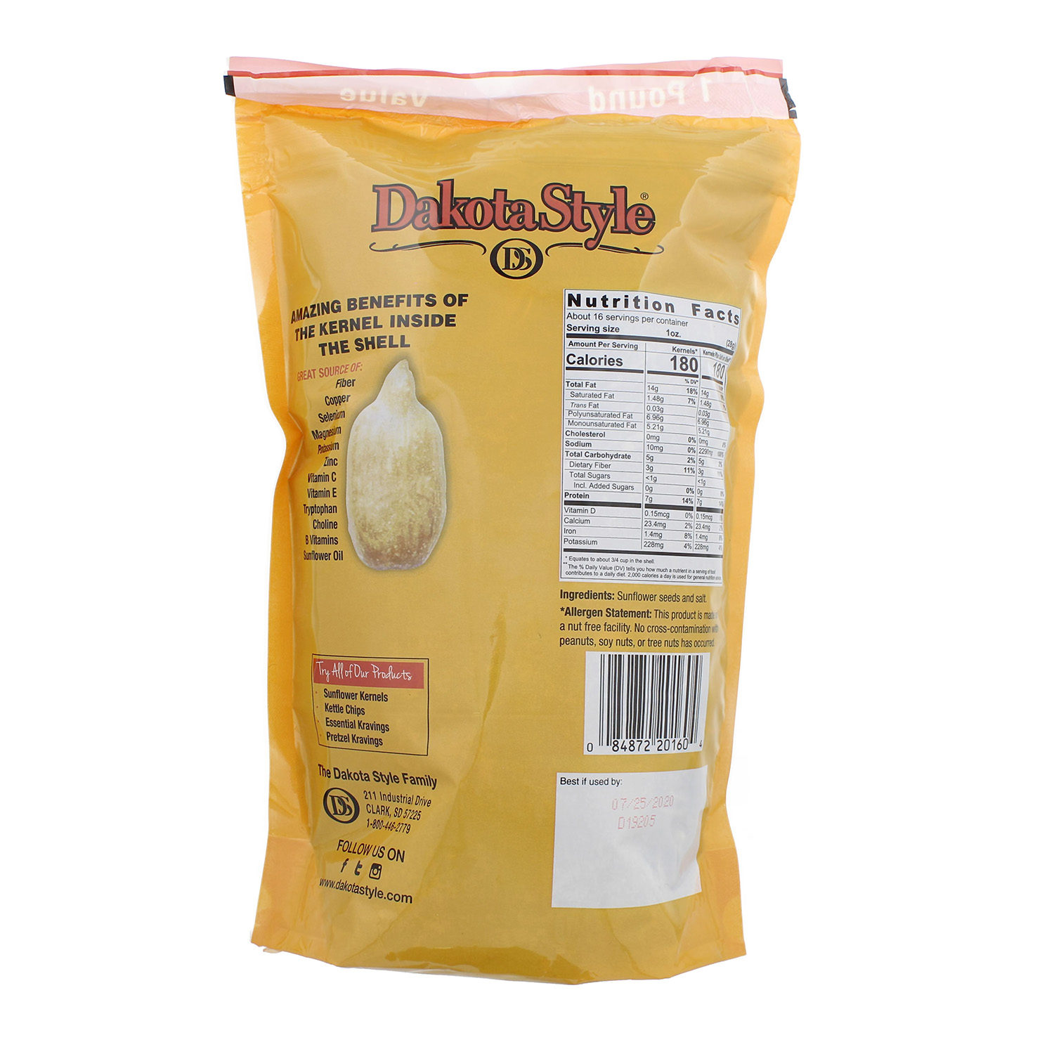 Dakota Style Jumbo InShell Sunflower Seeds, Original, 16 Ounce (Pack