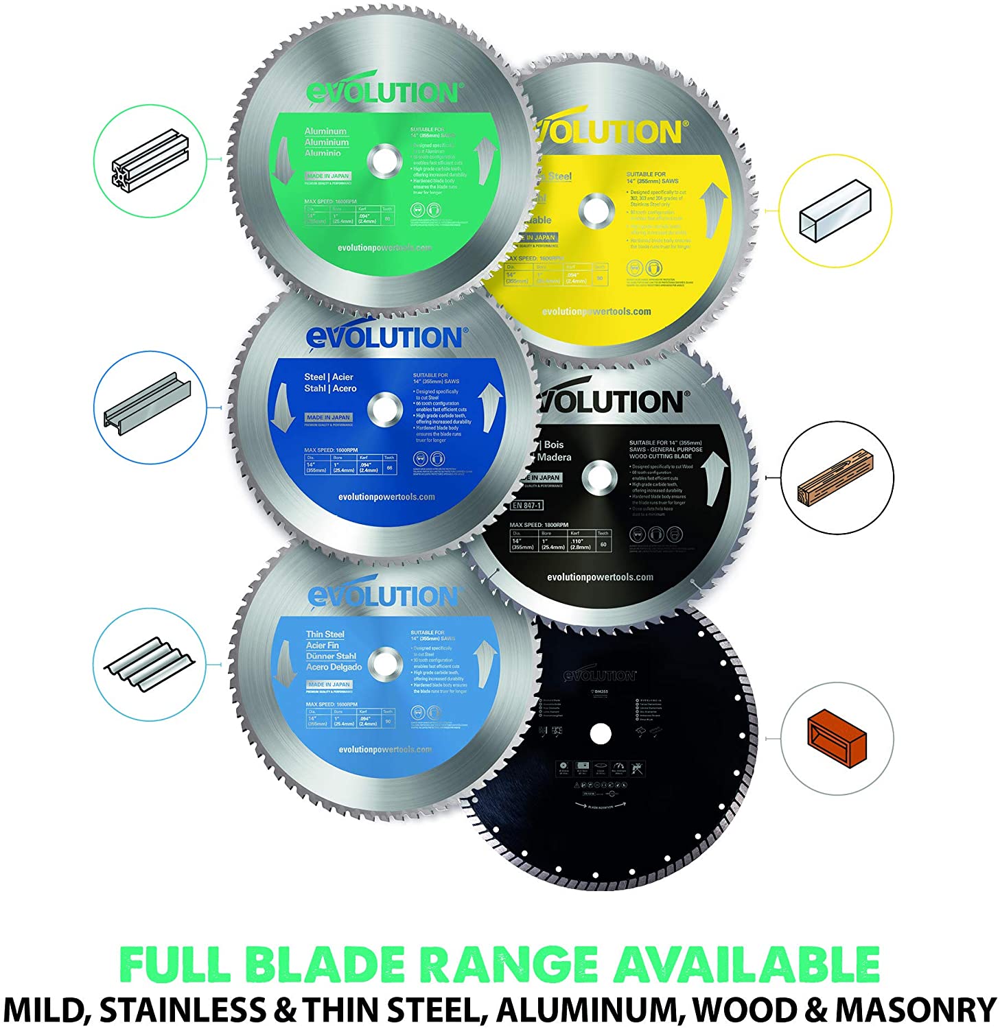 Evolution Power Tools 14BLADEAL Aluminum Cutting Saw Blade, 14Inch x