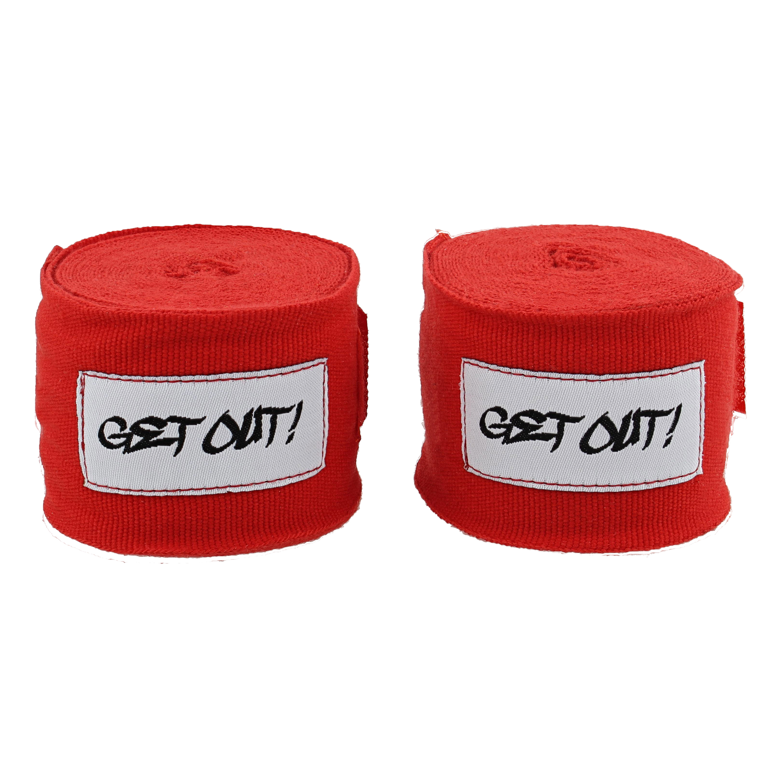 Get Out! Boxing Wraps Pair Red 180in Support Wrist Wraps for Fitness