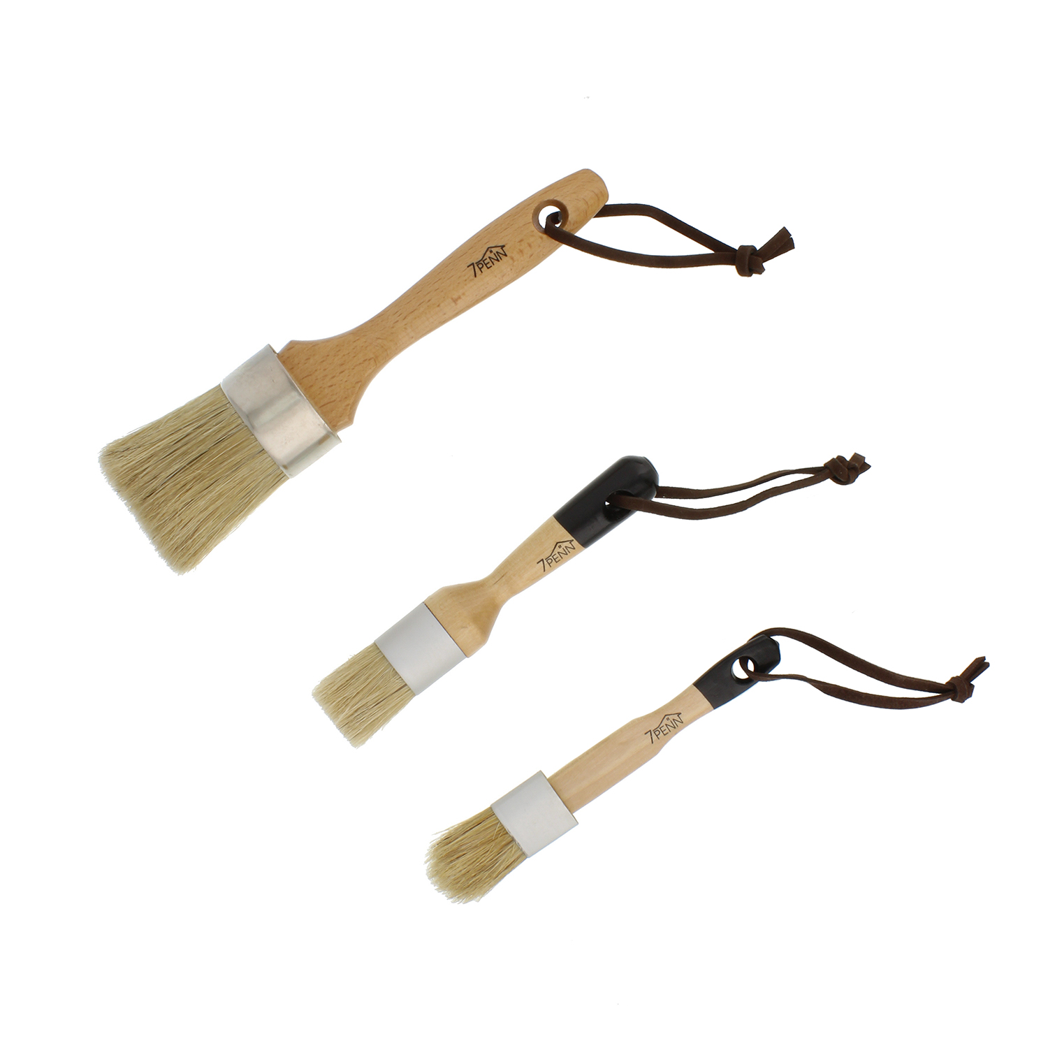 7Penn Chalk and Wax Brushes Paint Brush Set Oval Flat Round Paint