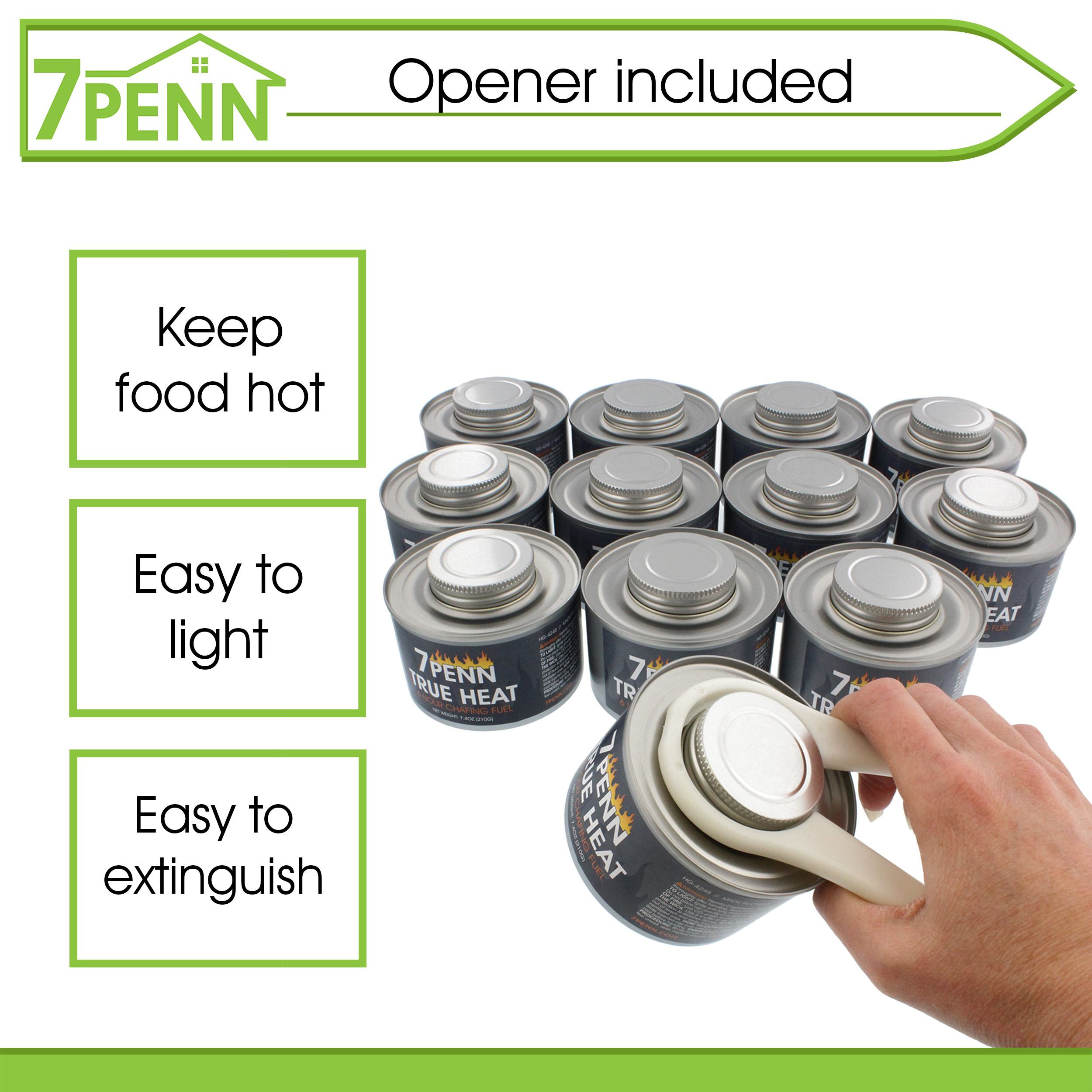 7Penn Chafing Dish Fuel Food Warming Heated Chaffing Cans & FREE Opener