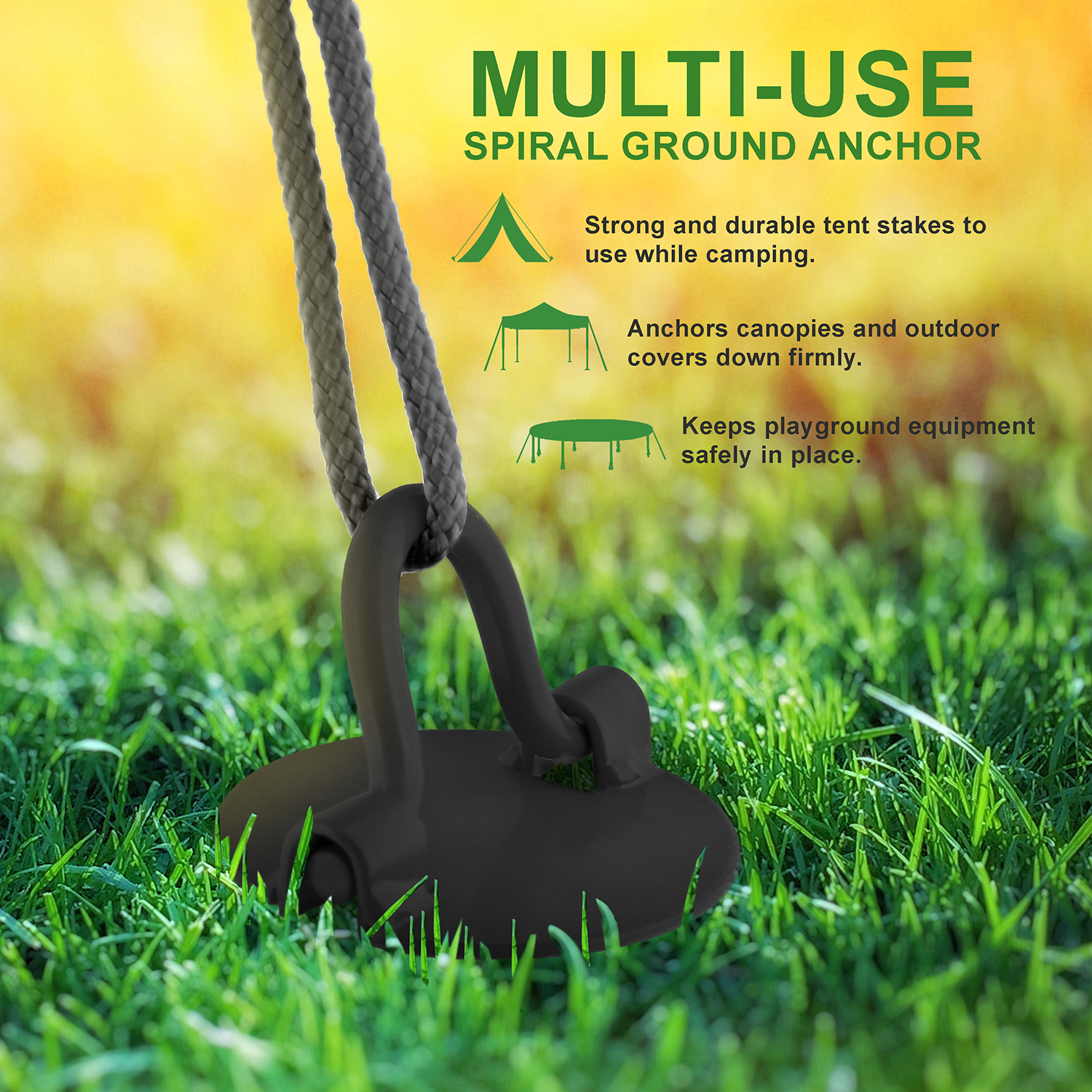 7Penn Spiral Ground Anchors 8 Inch Black Twist Tent Stakes, 4 Pack eBay