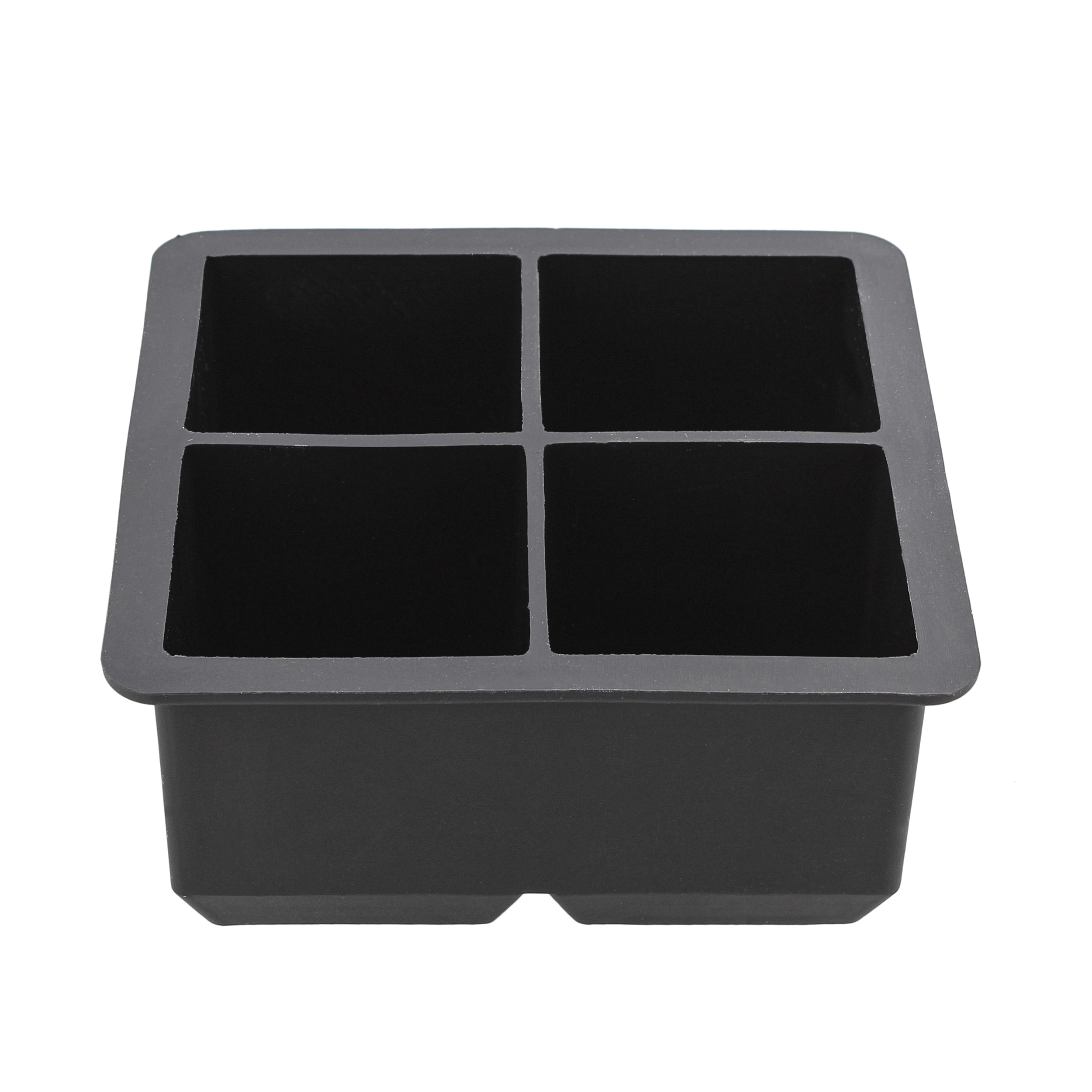 7Penn Silicone Ice Cube Mold 4 Giant Cubes Black Drink Rubber Ice Trays