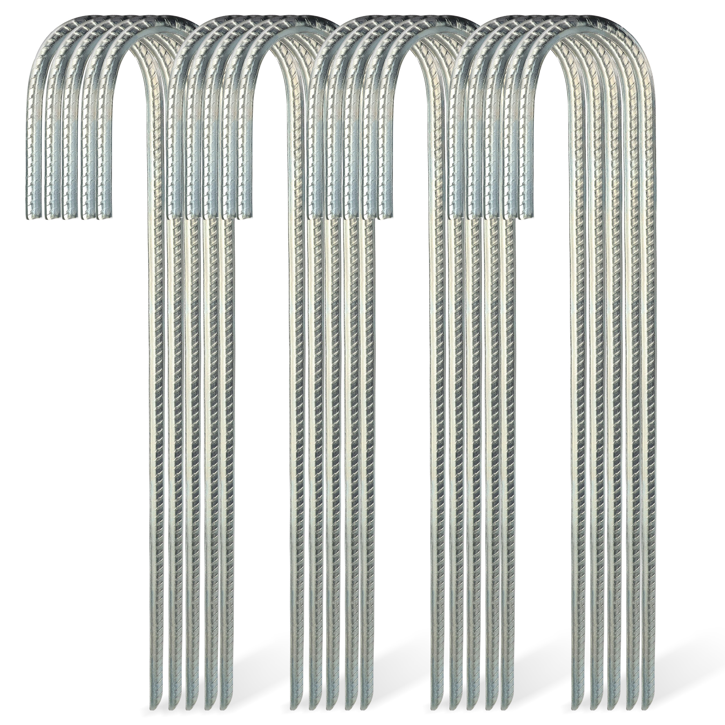 7penn Chain Link Fence Stakes - 12in J Bent Rebar Stakes 100pk Ground Anchor