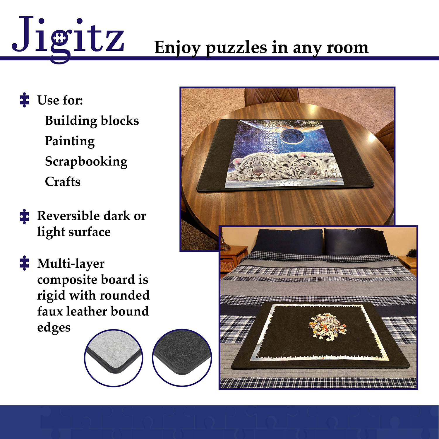 Jigitz Puzzle Saver Mat Large Jigsaw Puzzle Mat Felt Board Pad