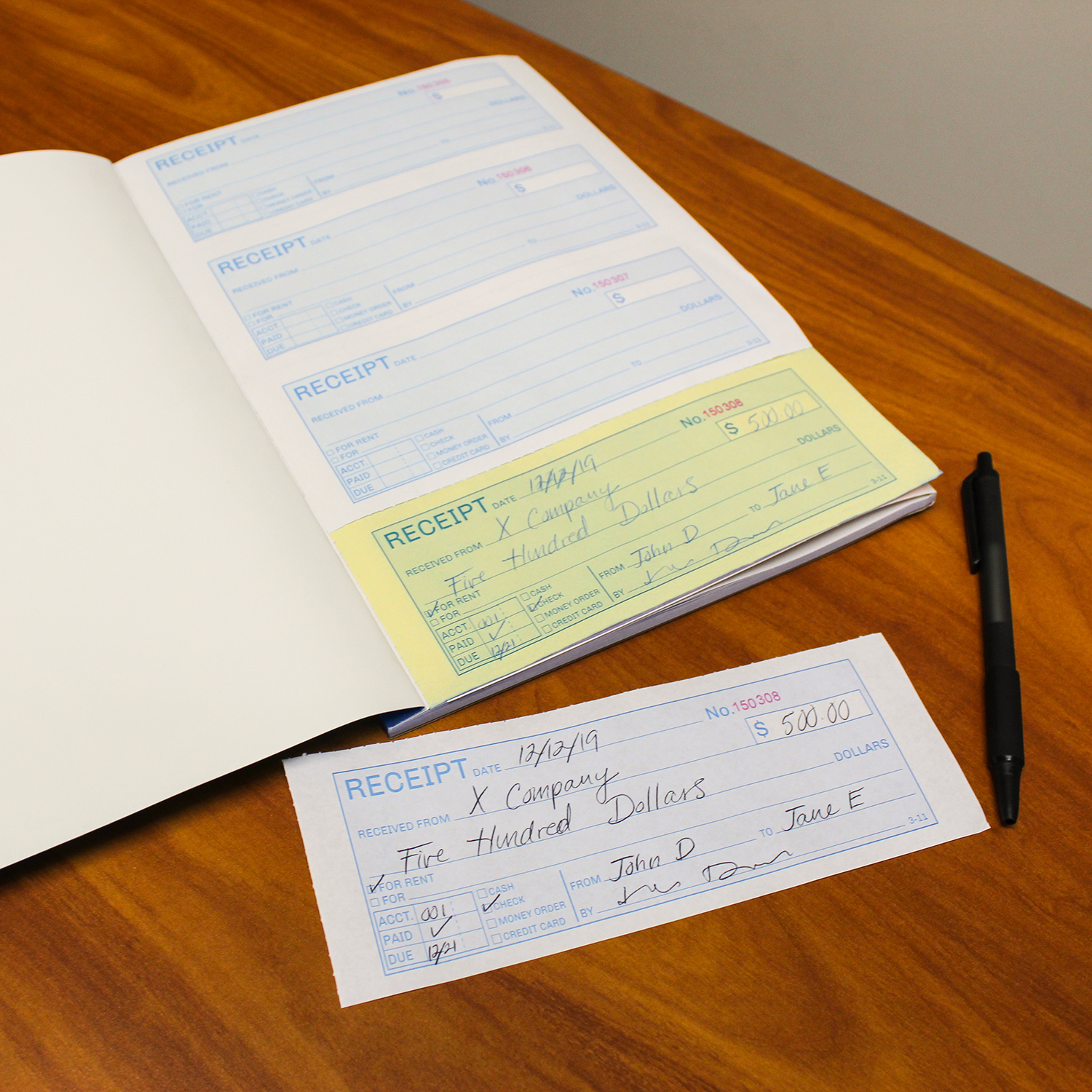 Money And Rent Receipt Book With Cardboard Insert