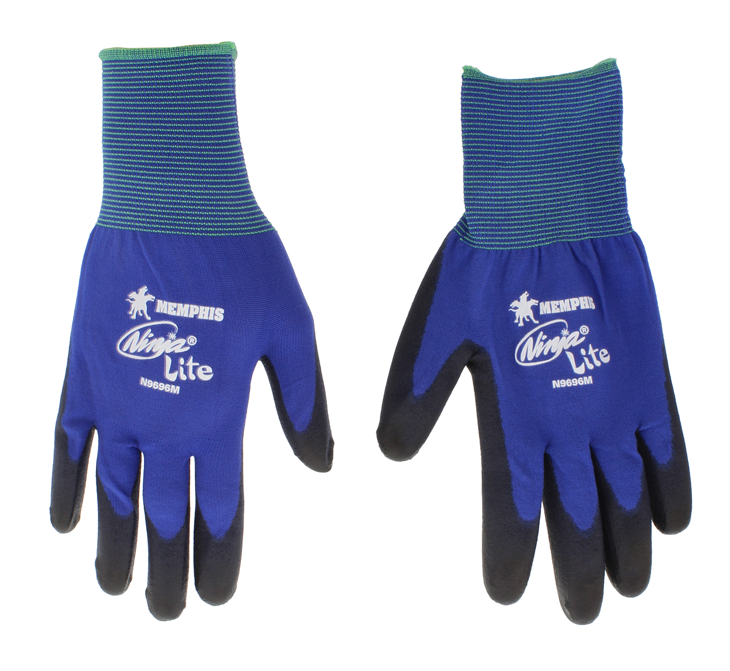 MCR Safety N9696M Ninja Lite, 18 Gauge Blue Nylon Shell Gloves, Medium