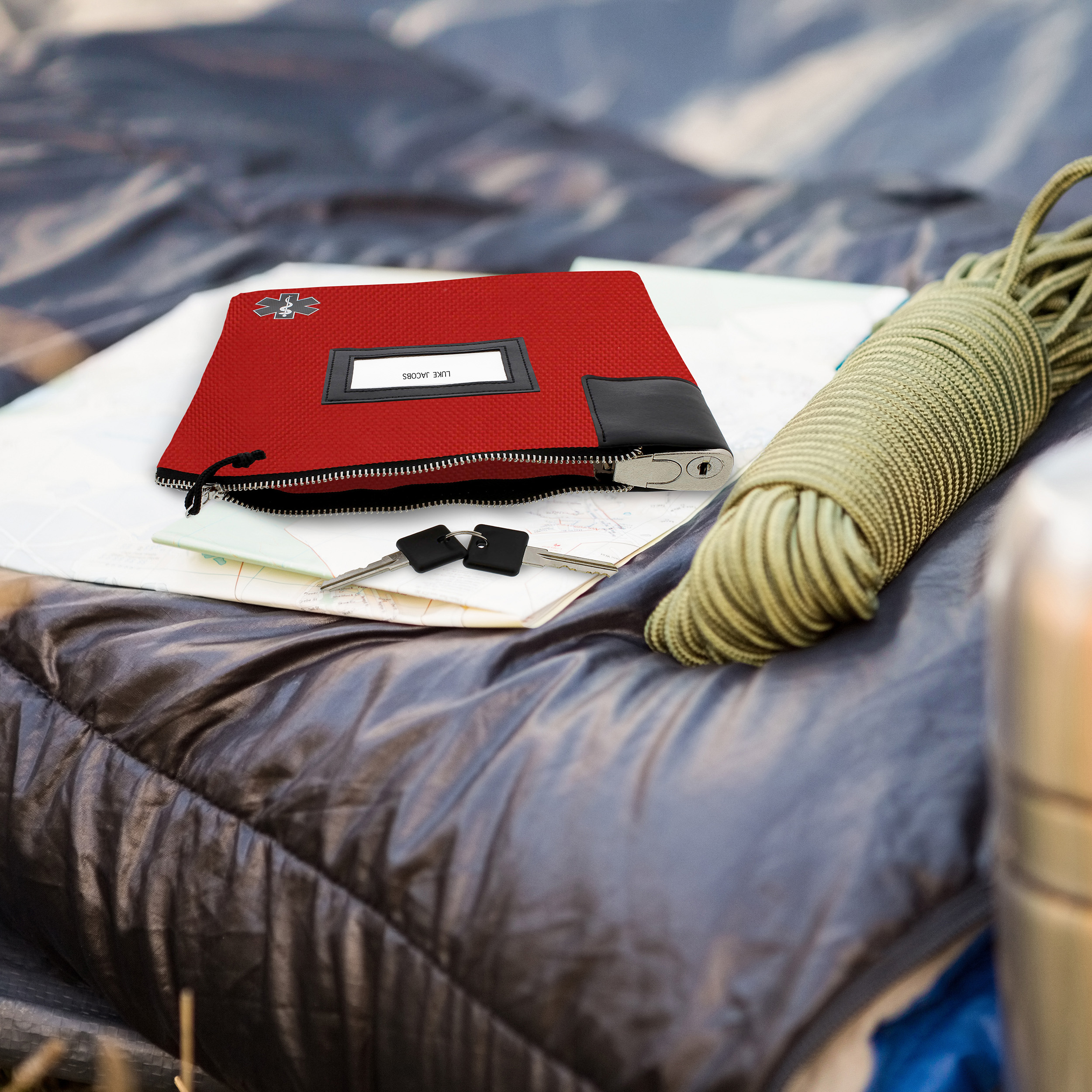 MonMed Locking Medicine Box Travel Medicine Bag with Lock and Key in