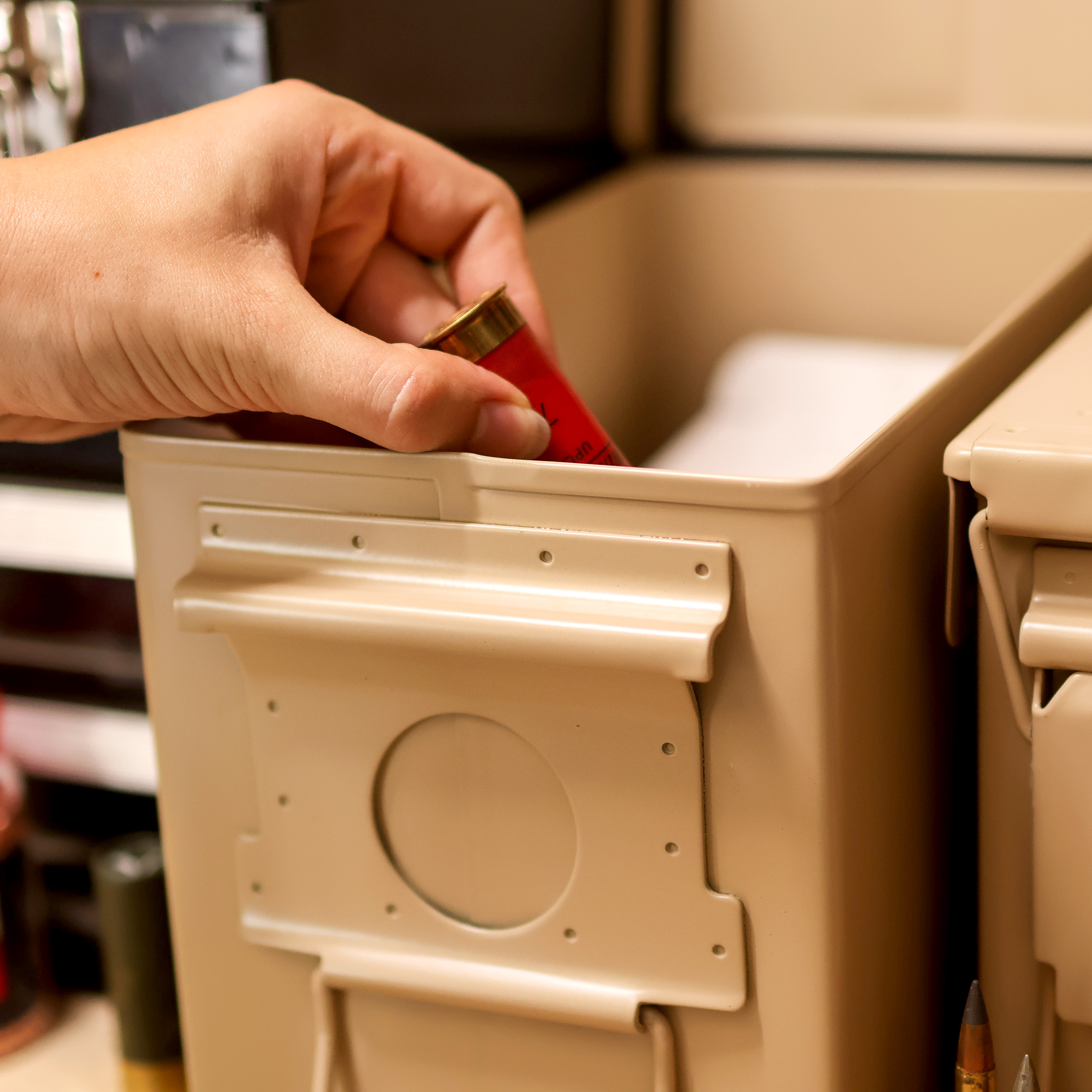 Tan Waterproof Ammo Box Military Storage Box MTM 50 Round Flip Top