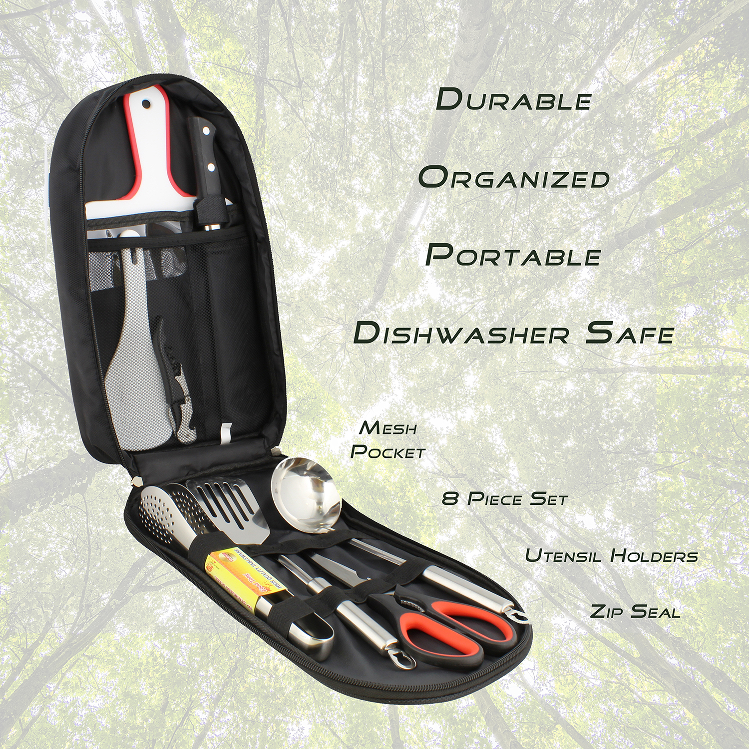 Camping Utensil Outdoor Cooking Accessories 8pc Set Travel Cookware in