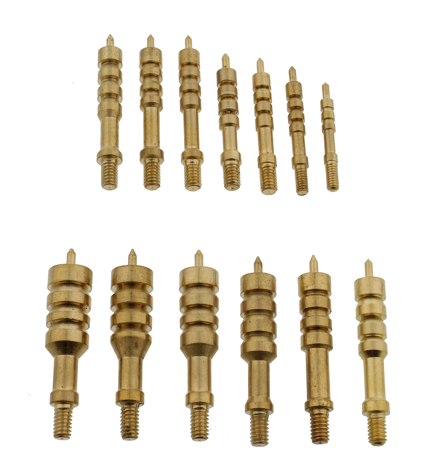 Brass Solid Gun Cleaning Jag Set for .17 to .45 Caliber Rifles 6mm to