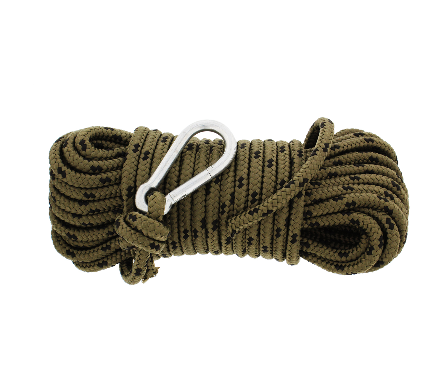 Nylon Rope & Carabiner 3/8” Inch x 50’ Feet 220 Pound Tensioner Tie