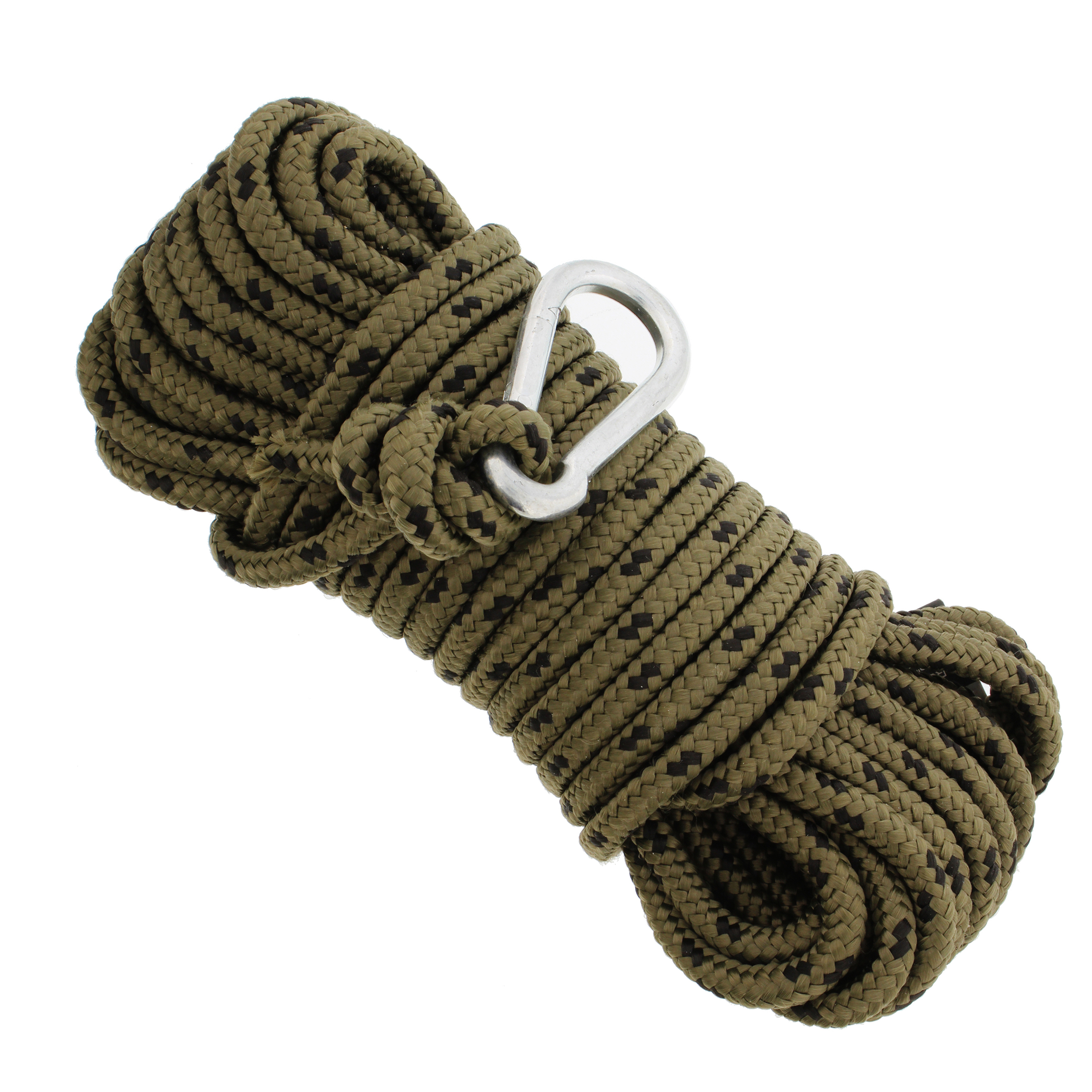 Nylon Rope & Carabiner 3/8” Inch x 50’ Feet 220 Pound Tensioner Tie