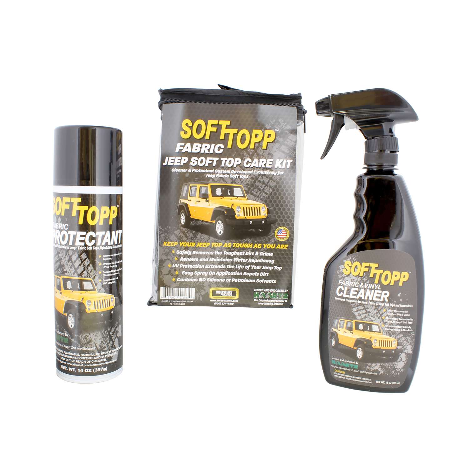 RaggTopp 1193 SoftTop Jeep Fabric Top Cleaner & Protectant Kit Pack