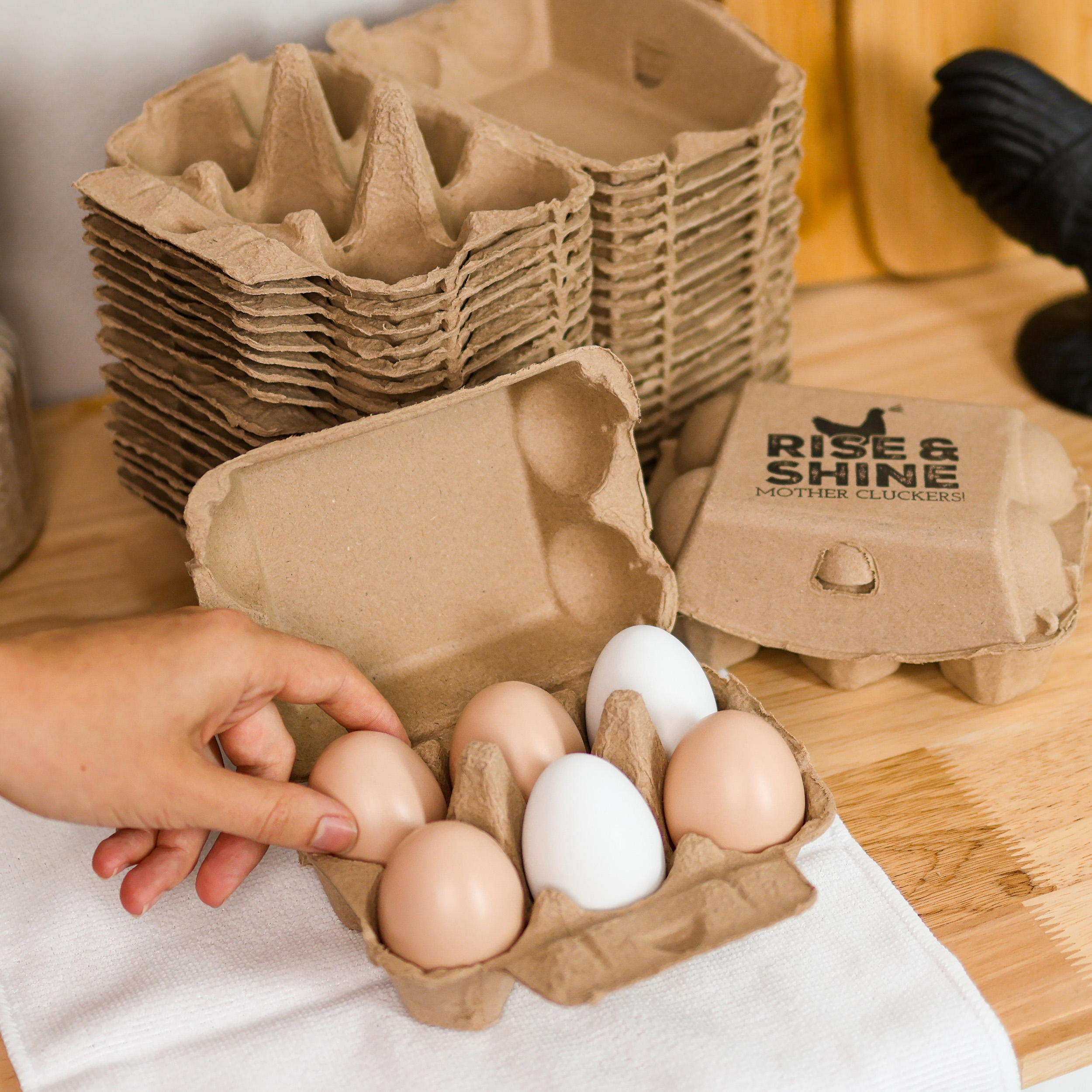 Rural365 Empty Egg Cartons New Chicken Quail Egg Cartons 6 Rise and Shine 20pk eBay