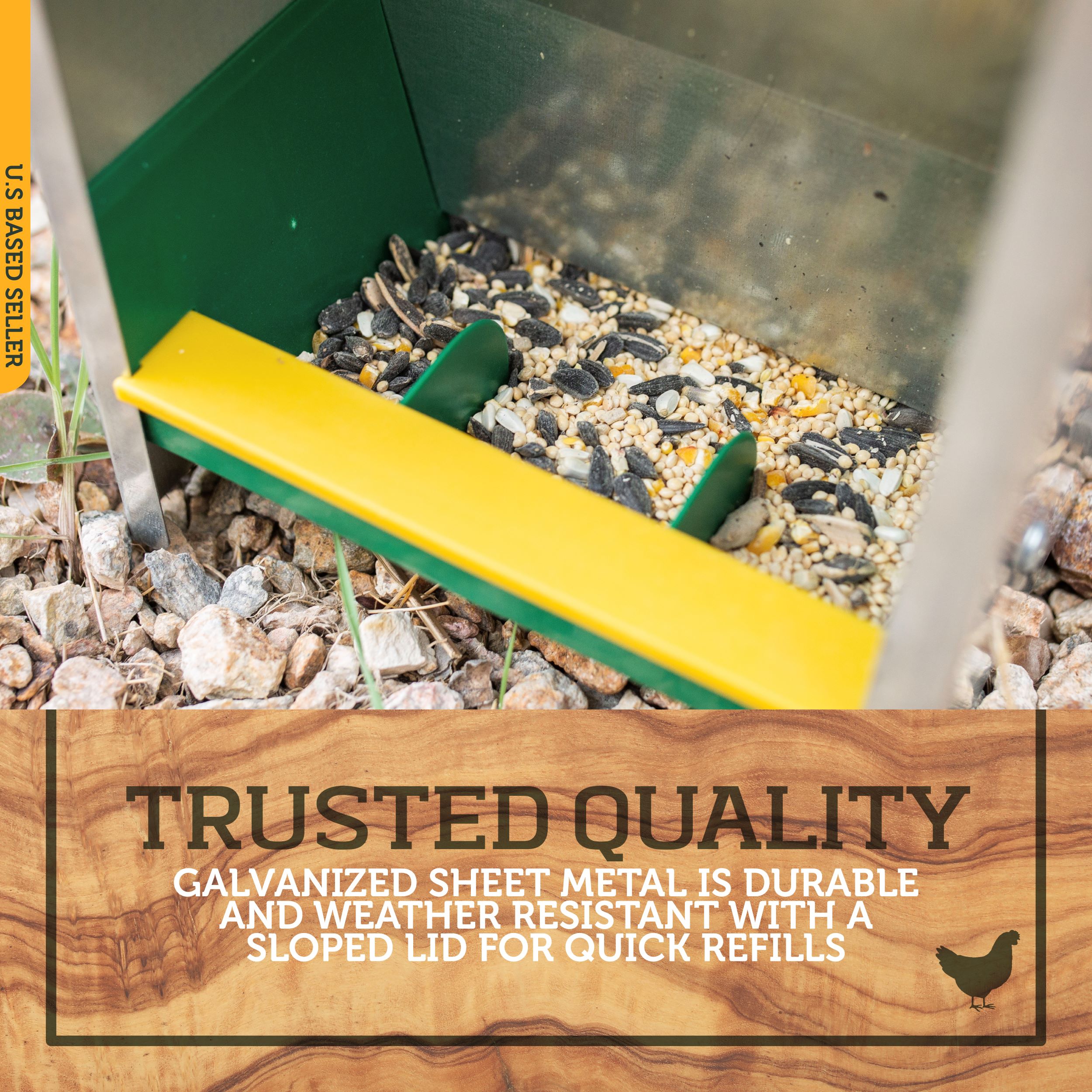 Rural365 Automatic Chicken Feeder System 5.5 lb. Capacity Galvanized