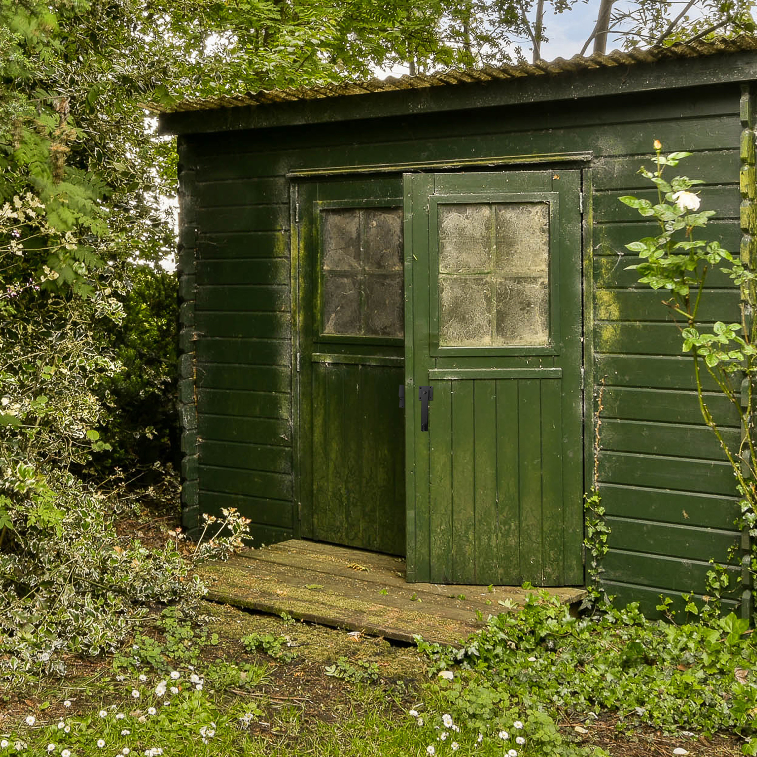 Rural365 Black Barn Door Latch Hook with Hardware Safety Hook Lock