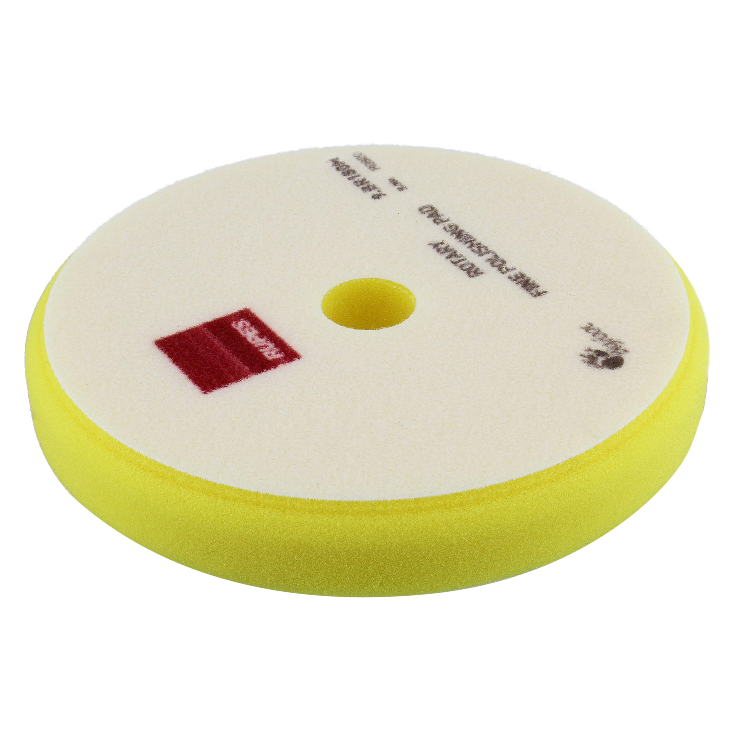 RUPES Fine Polishing Pad 6.25in Yellow Rotary Foam Buffer Pad, 4 Pack