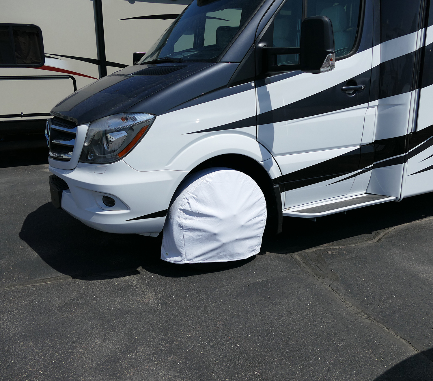 Dumble White RV Tire Covers Set of 2 Camper Wheel Covers 2Pack eBay