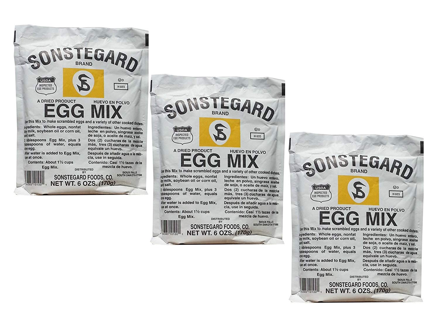 3 PACK Powdered Eggs Dried Egg Mix for Scrambled Eggs, Baking