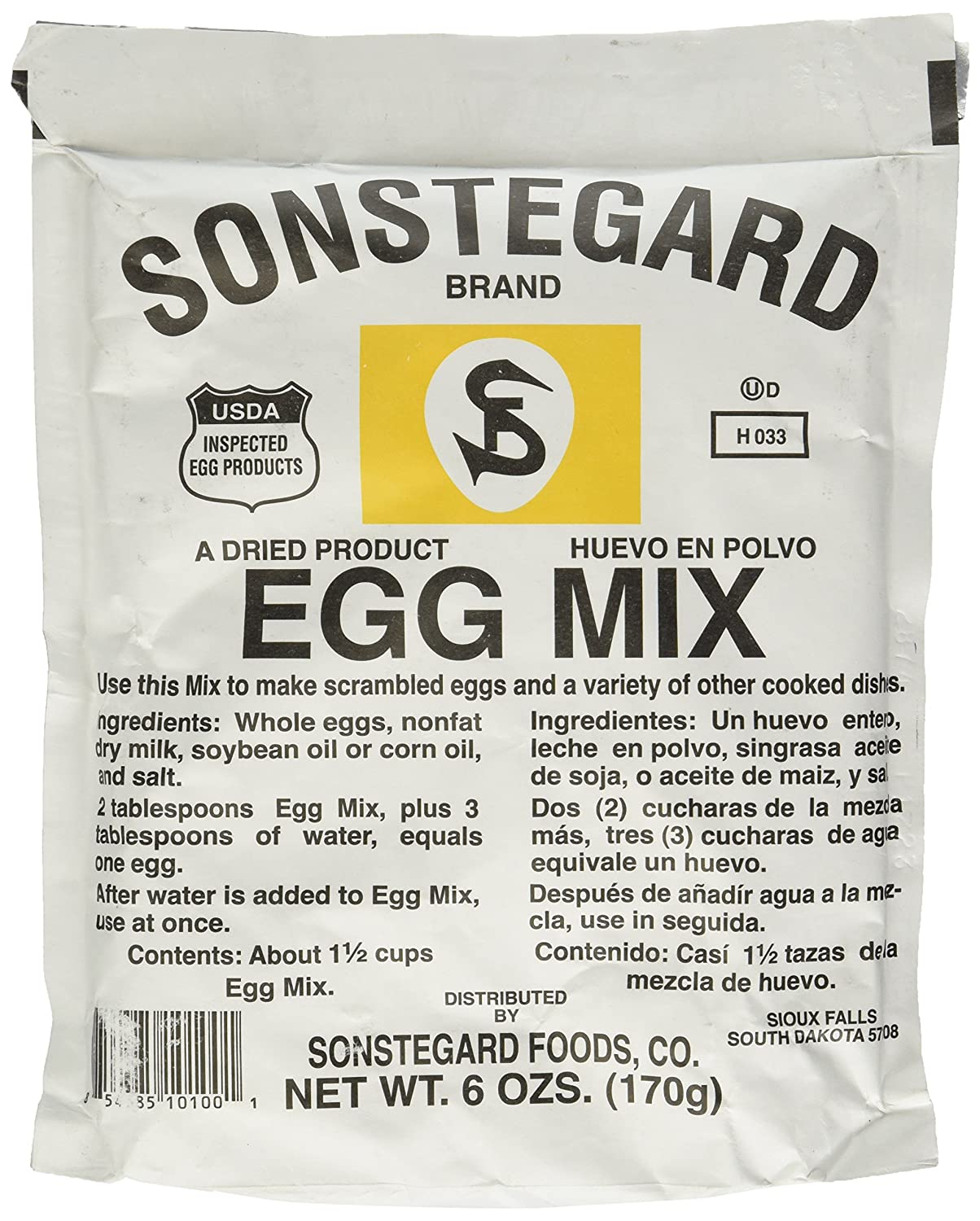 Powdered Eggs Dried Egg Mix for Scrambled EggsBakingCamping 6 oz by