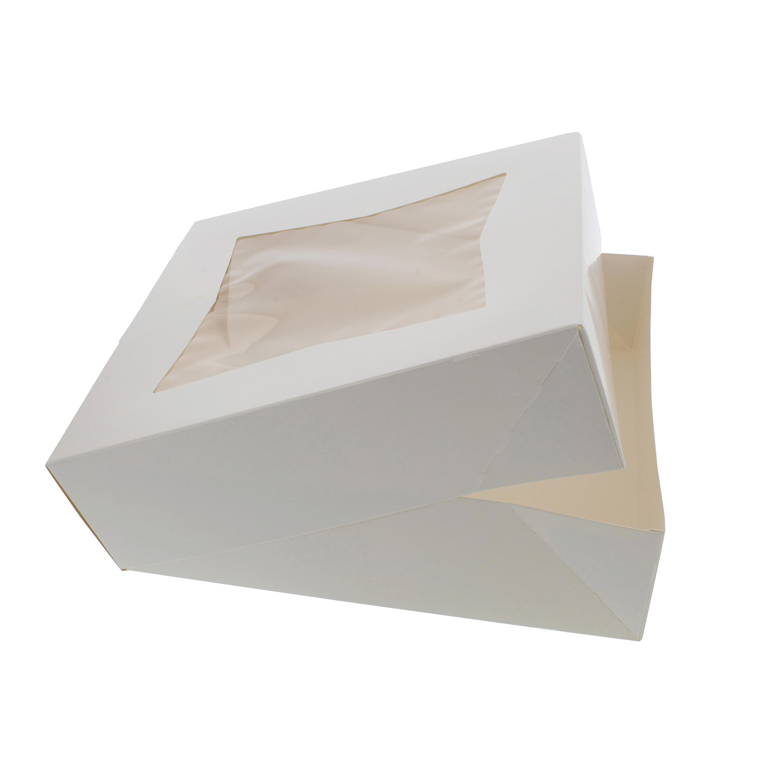 Spec101 Easy Popup Pie Boxes with Window Pie Boxes 9x9x2.5 Inch White