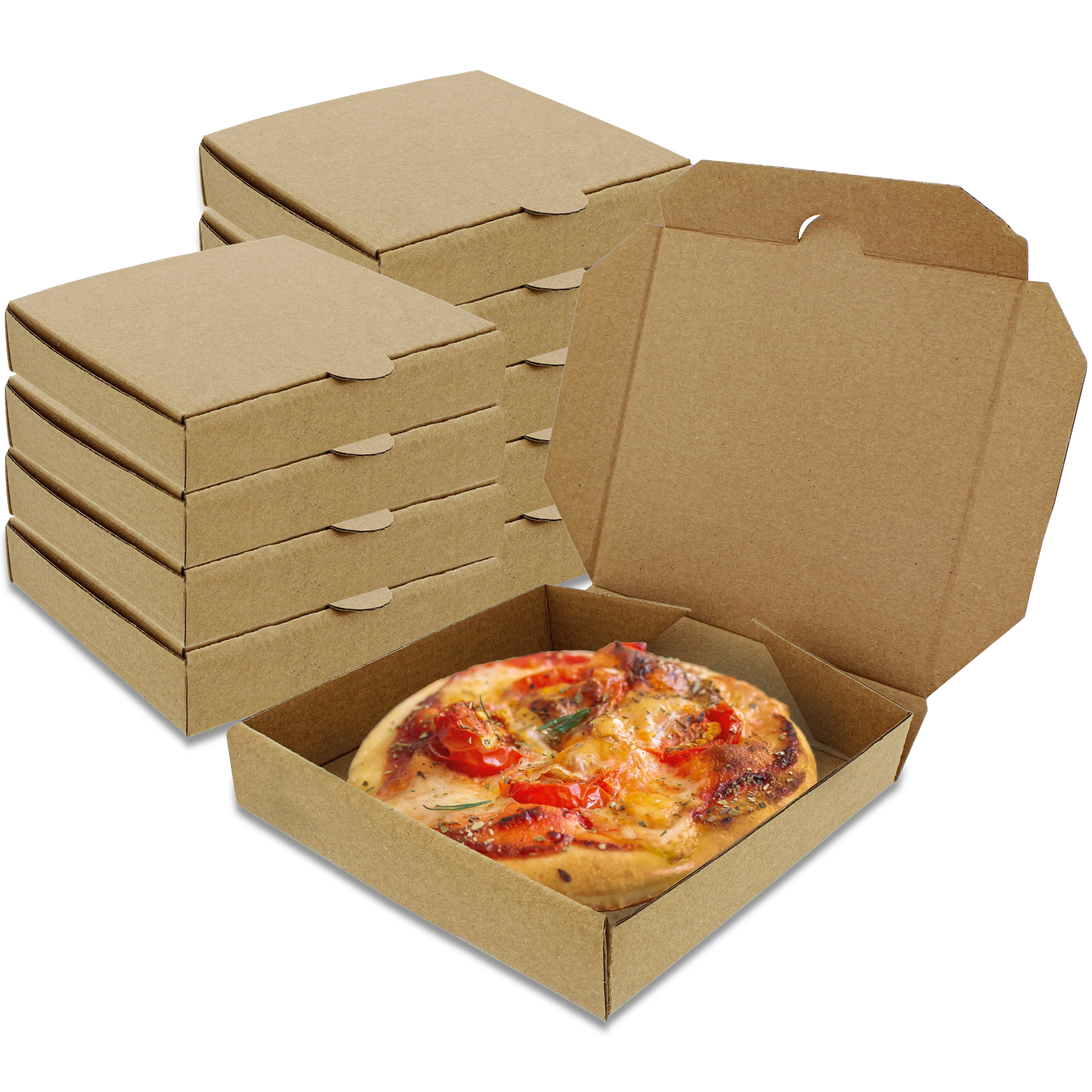 Spec101 Kraft Mini Pizza Boxes, 5 Inch Party Favor Cookie Cardboard Box