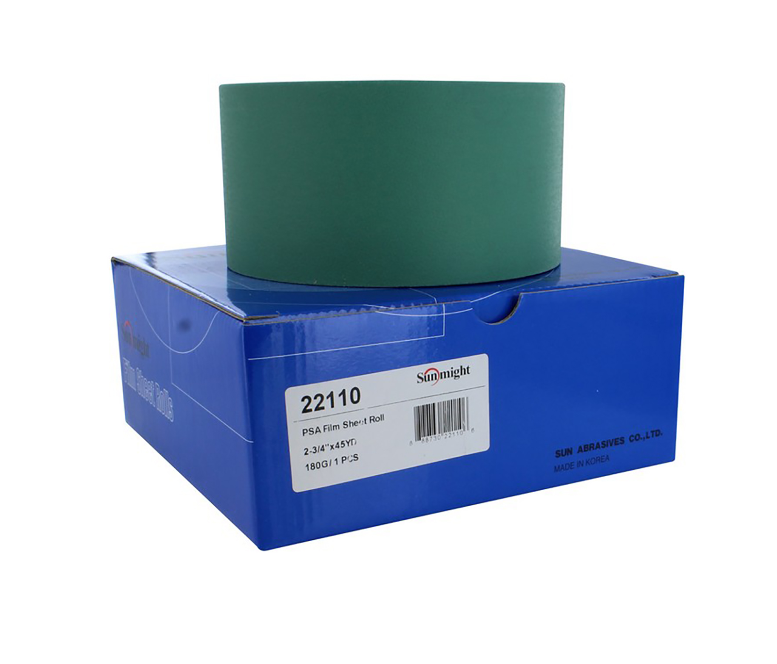 Sunmight 22110 2-3//4/" x 45YD 180 Grit PSA Film Sanding Sheet Roll