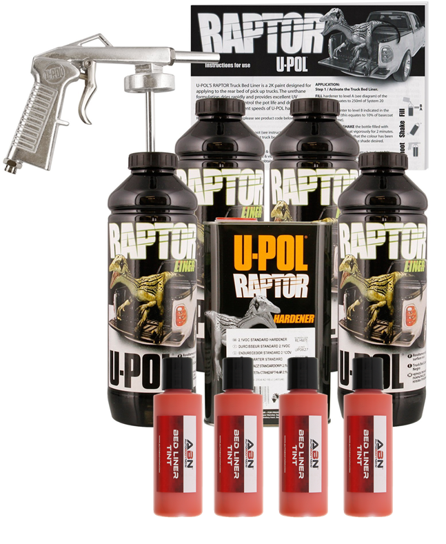 UPOL Raptor Tintable Safety Orange BedLiner Kit w/ Spray Gun, 4L Upol eBay