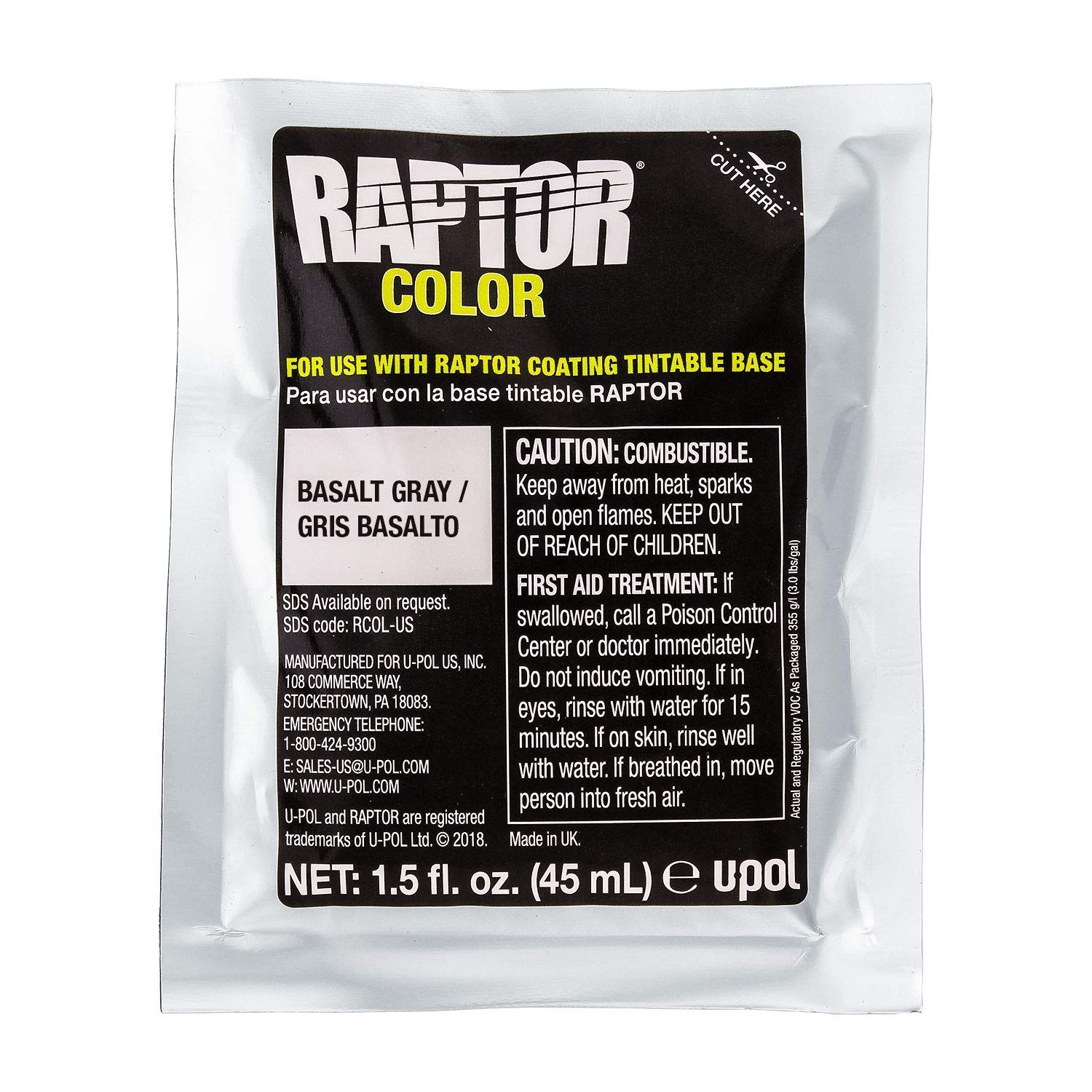 Raptor 6 Liter Truck Bed Liner Kit - Tintable (Battleship Dark Gray #36118) With Spray Gun - DIY Protective Coating