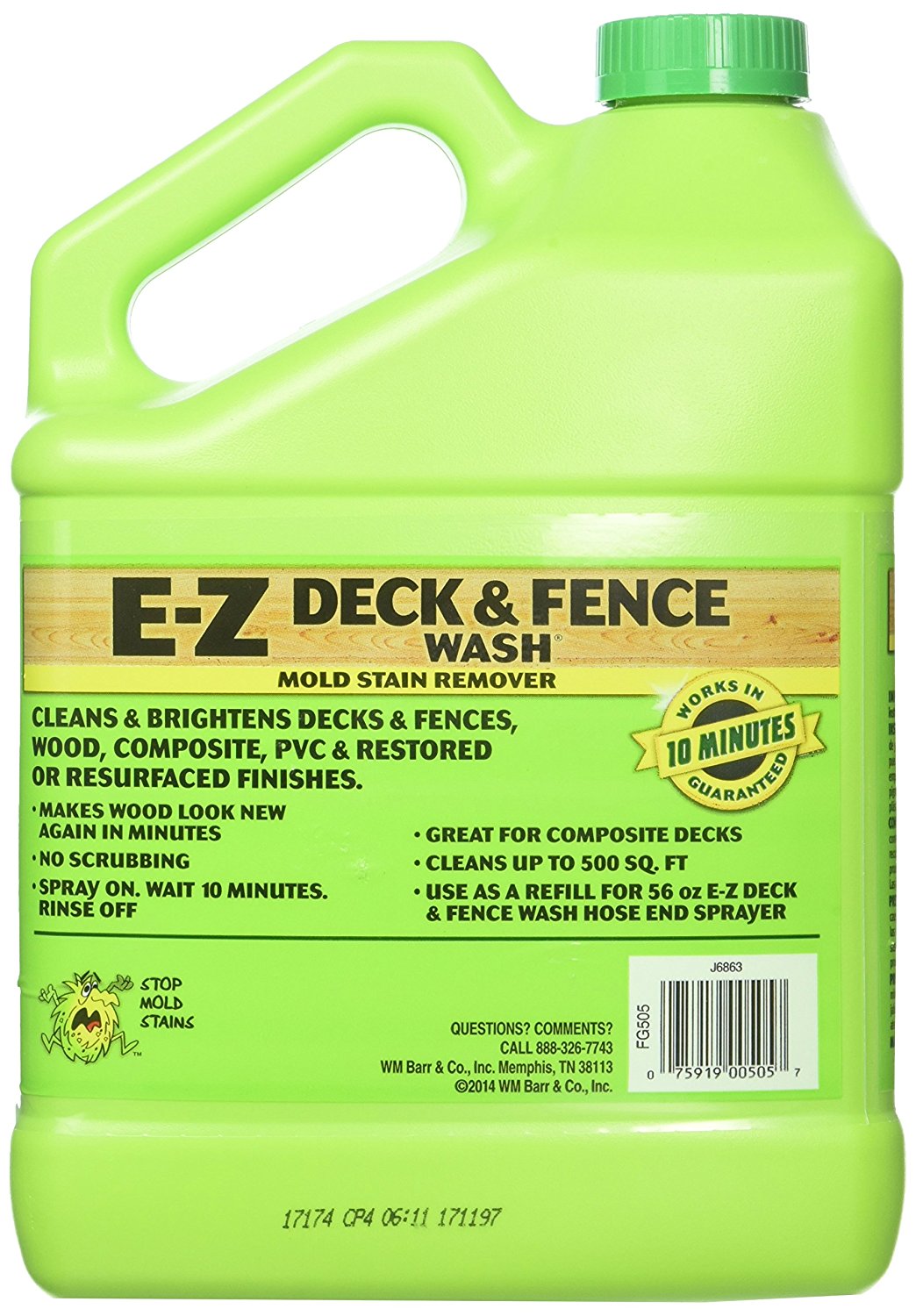 Home Armor FG505 EZ Deck and Fence Wash, Mold Stain Remover 1 Gallon