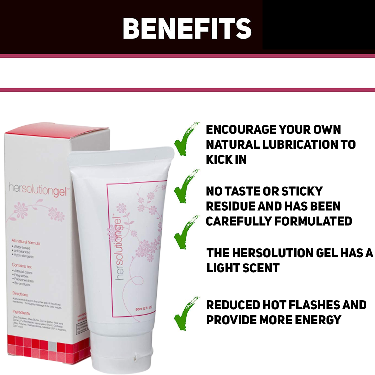 HerSolution Gel, Libido Enhancing Personal Lubricant for Women, 2 fl oz