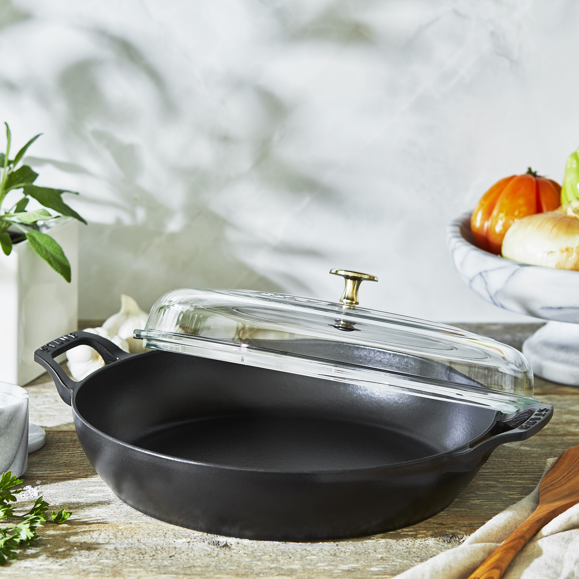 Staub 14813023 Braiser With Glass Lid 3.5qt Matte Black for sale