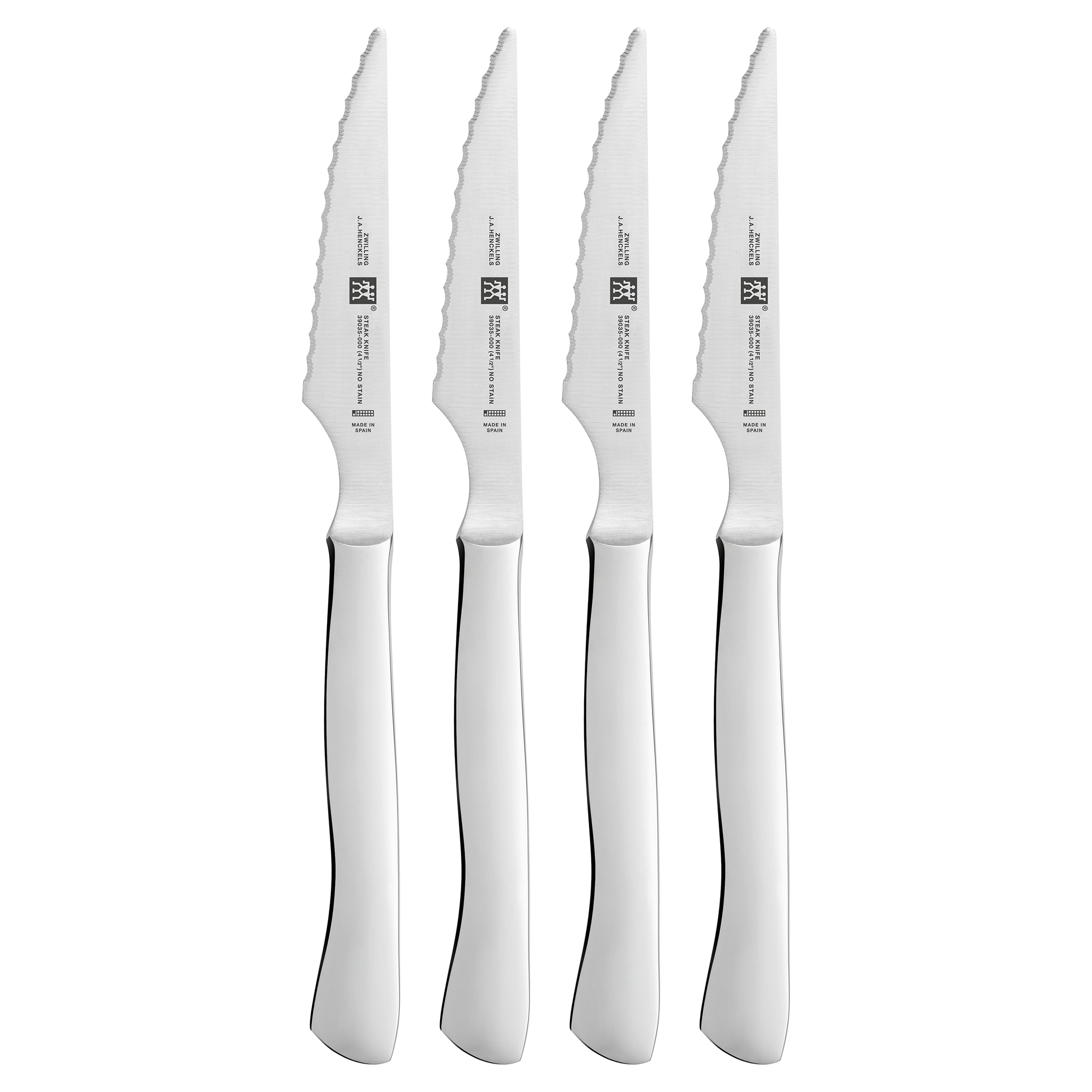 ZWILLING J.A. Henckels 4pc Stainless Steel Serrated Steak Knife Set eBay