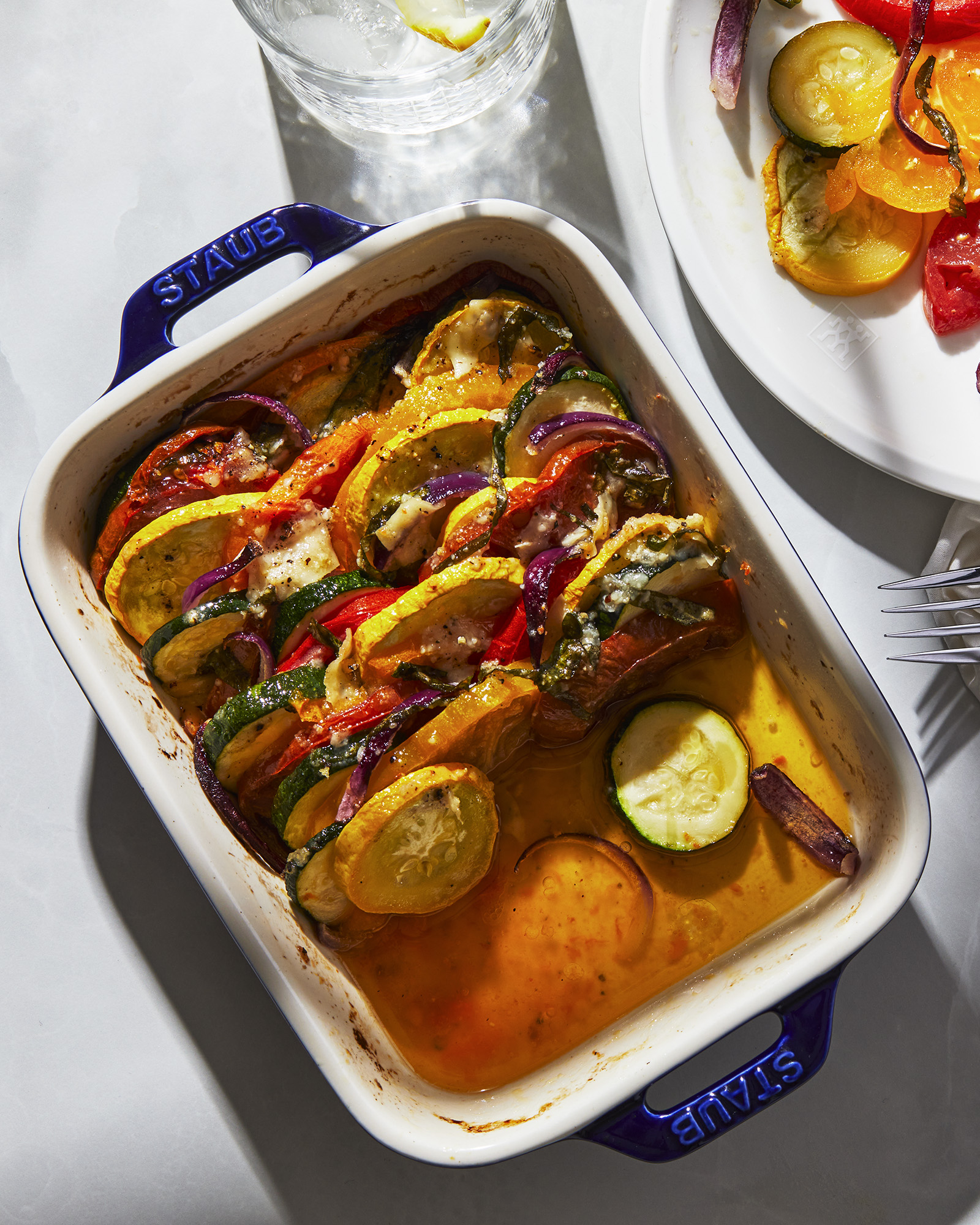 Staub Gratin Dish Rectangular Dish Gran Blue 20cm X 16cm Ceramic