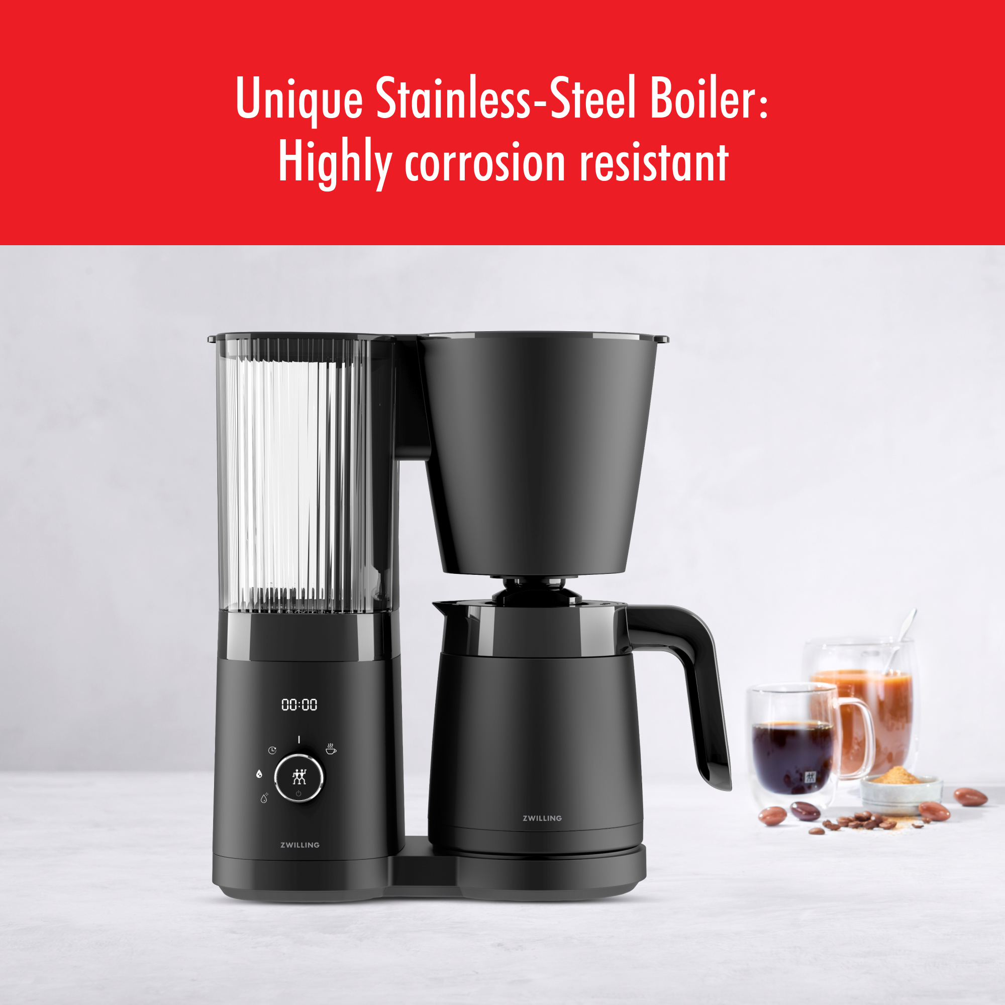 ZWILLING Enfinigy Drip Coffee Maker with Thermo Carafe 10 Cup, Awarded the SCA - Picture 8 of 20