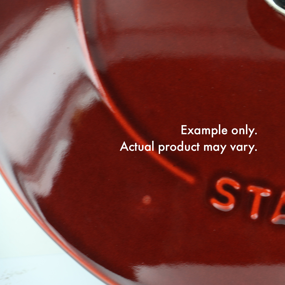 Staub Cast Iron 4qt Round Cocotte Cherry Visual Imperfections for