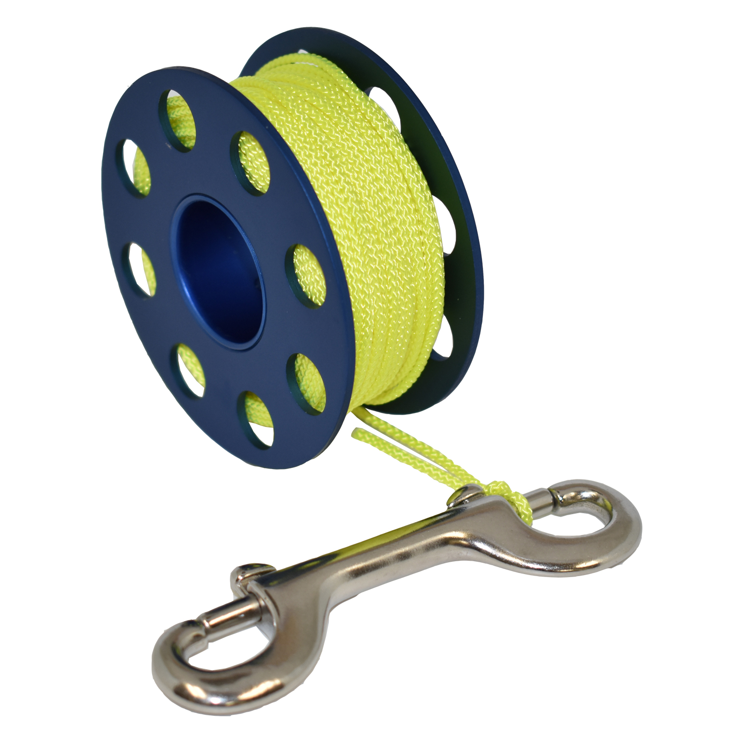 Scuba Choice Aluminum Finger Spool 75ft Dive Reel w//Bolt Snap-Blue//Pink