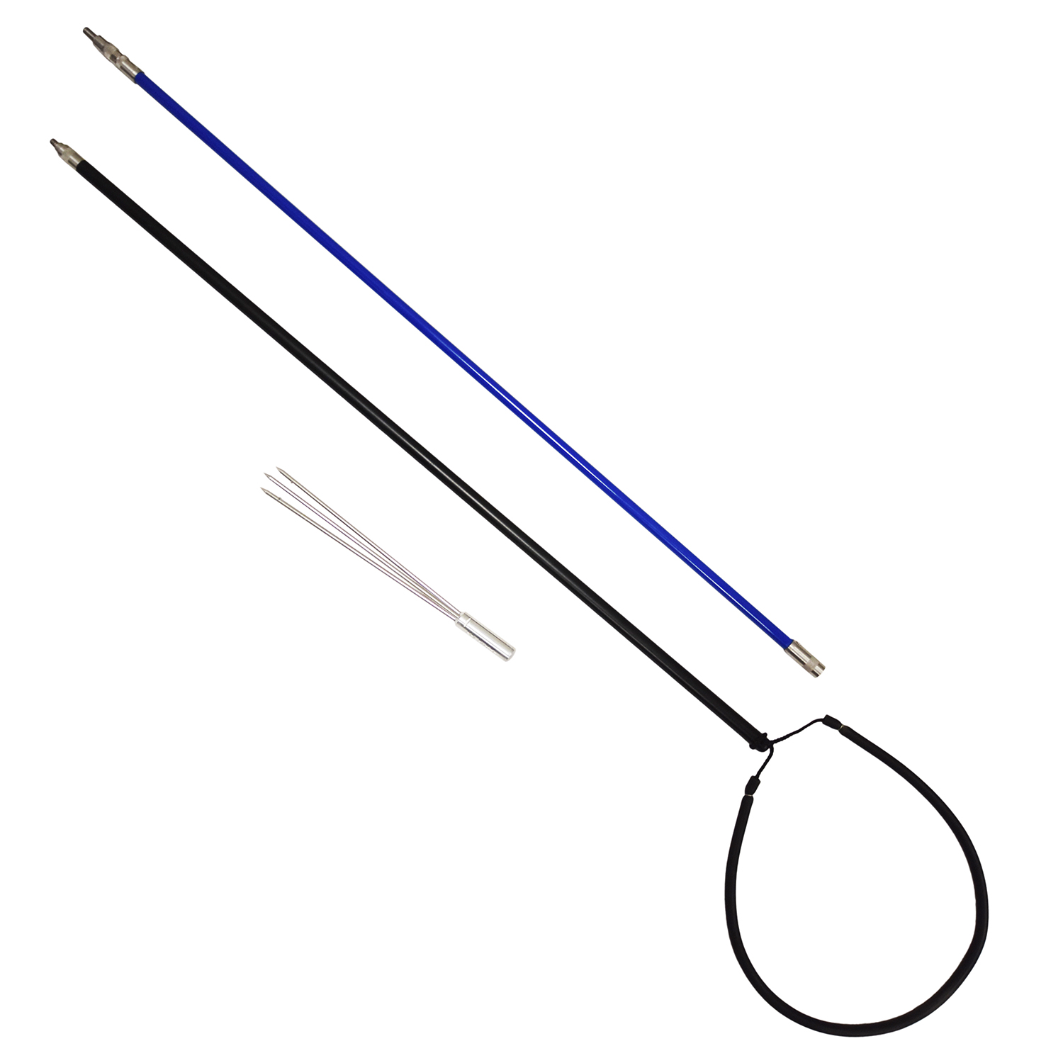 Scuba Choice Heavy Duty 7ft Blue Fiberglass Black Alum Pole Spear w/3