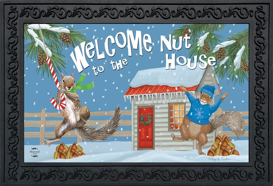 Holiday Bird Gathering Doormat Welcome Indoor Outdoor 18/" x 30/" Briarwood Lane