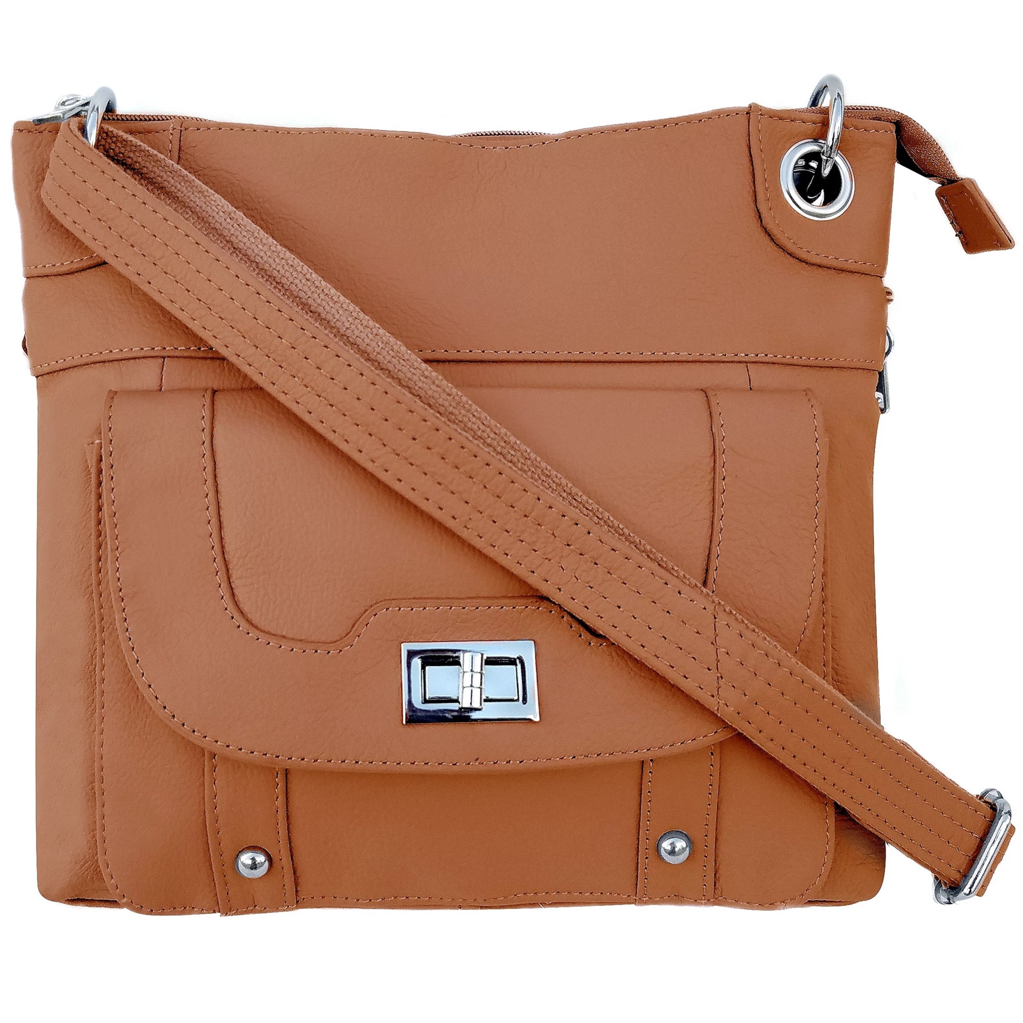 Womens Conceal Carry Gun Crossbody Bag Genuine Leather CCW Purse Square Handbag - Picture 16 of 22