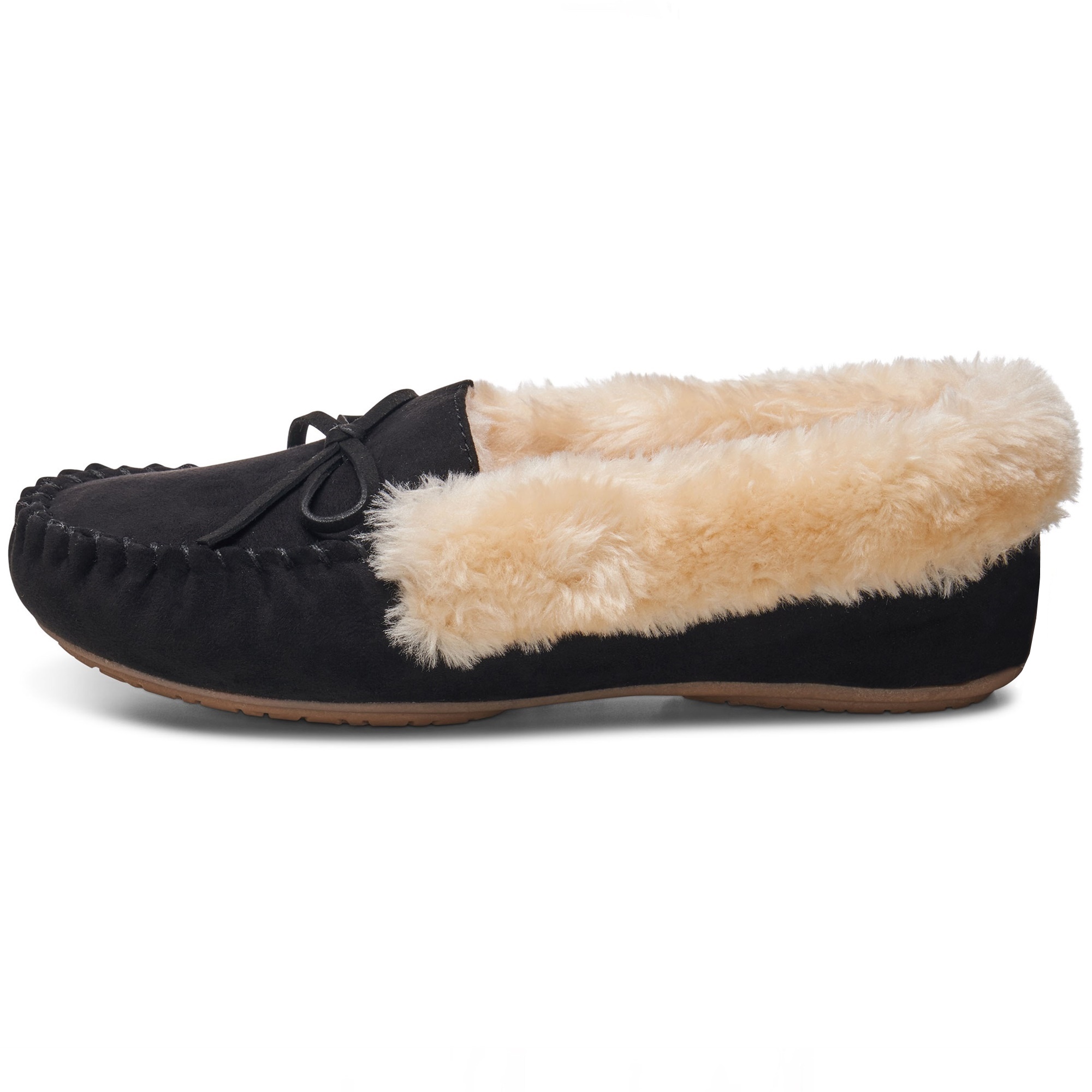 Alpine Swiss Leah Women’s Moccasin Slippers | Faux Fur Lined Slip-On House