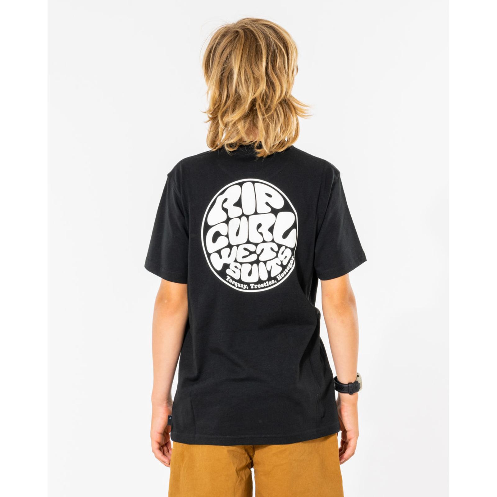 Rip Curl Kids Wetsuit Icon Short Sleeve Crew Neck T-Shirt Top Tee - Picture 8 of 18