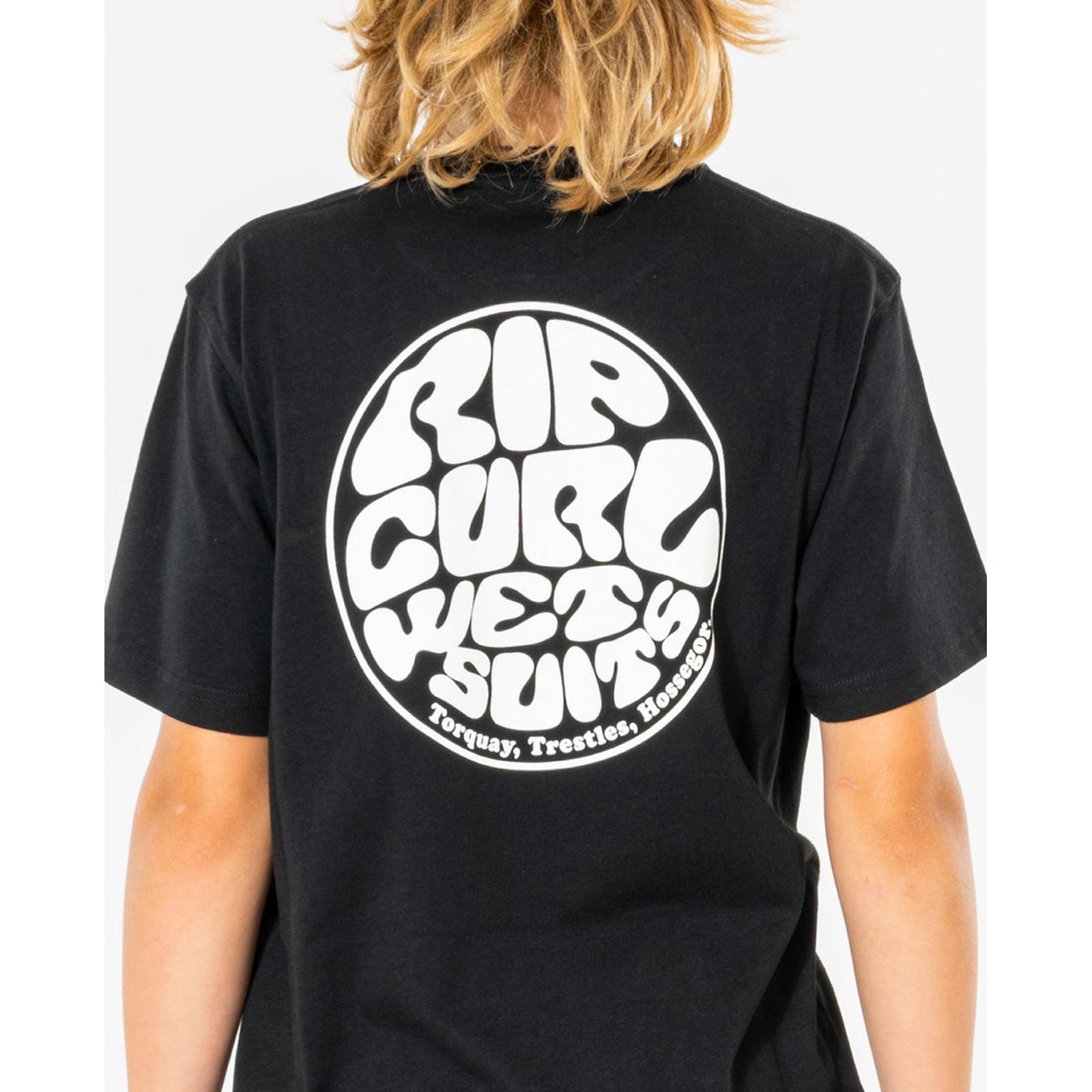 Rip Curl Kids Wetsuit Icon Short Sleeve Crew Neck T-Shirt Top Tee - Picture 10 of 18