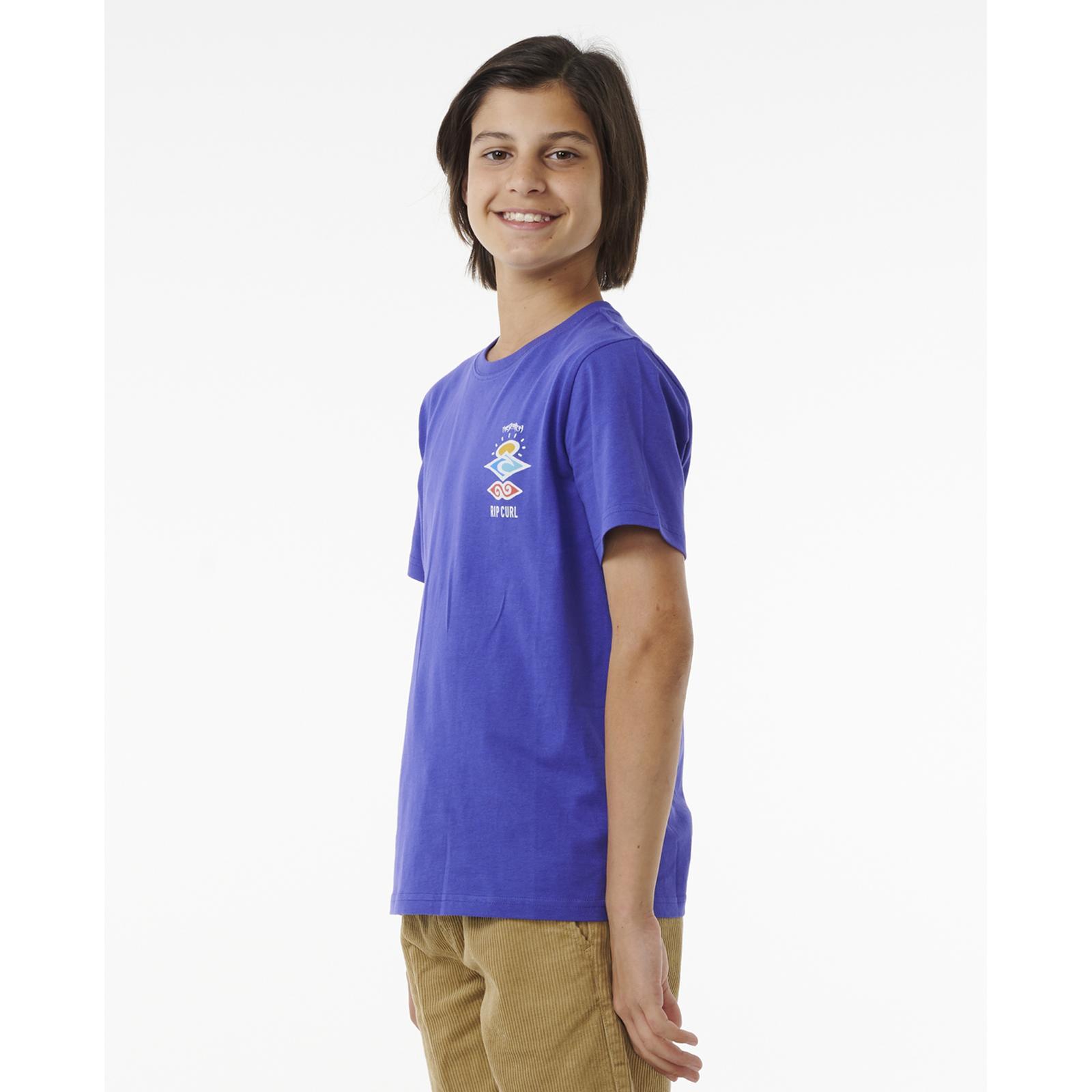 Rip Curl Kids Search Icon Short Sleeve Crew Neck T-Shirt Top Tee - Picture 22 of 25
