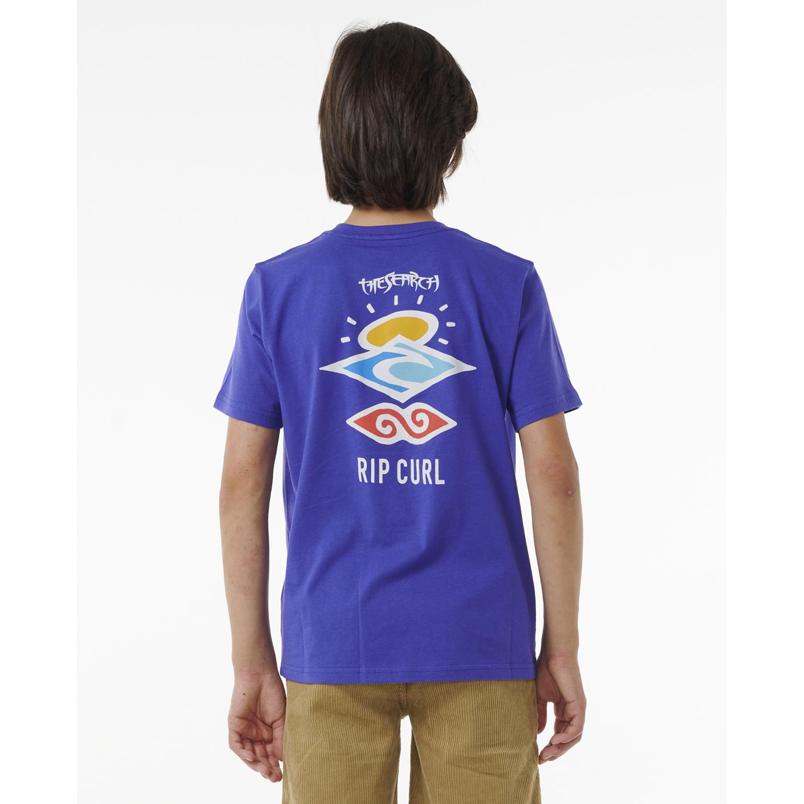 Rip Curl Kids Search Icon Short Sleeve Crew Neck T-Shirt Top Tee - Picture 23 of 25